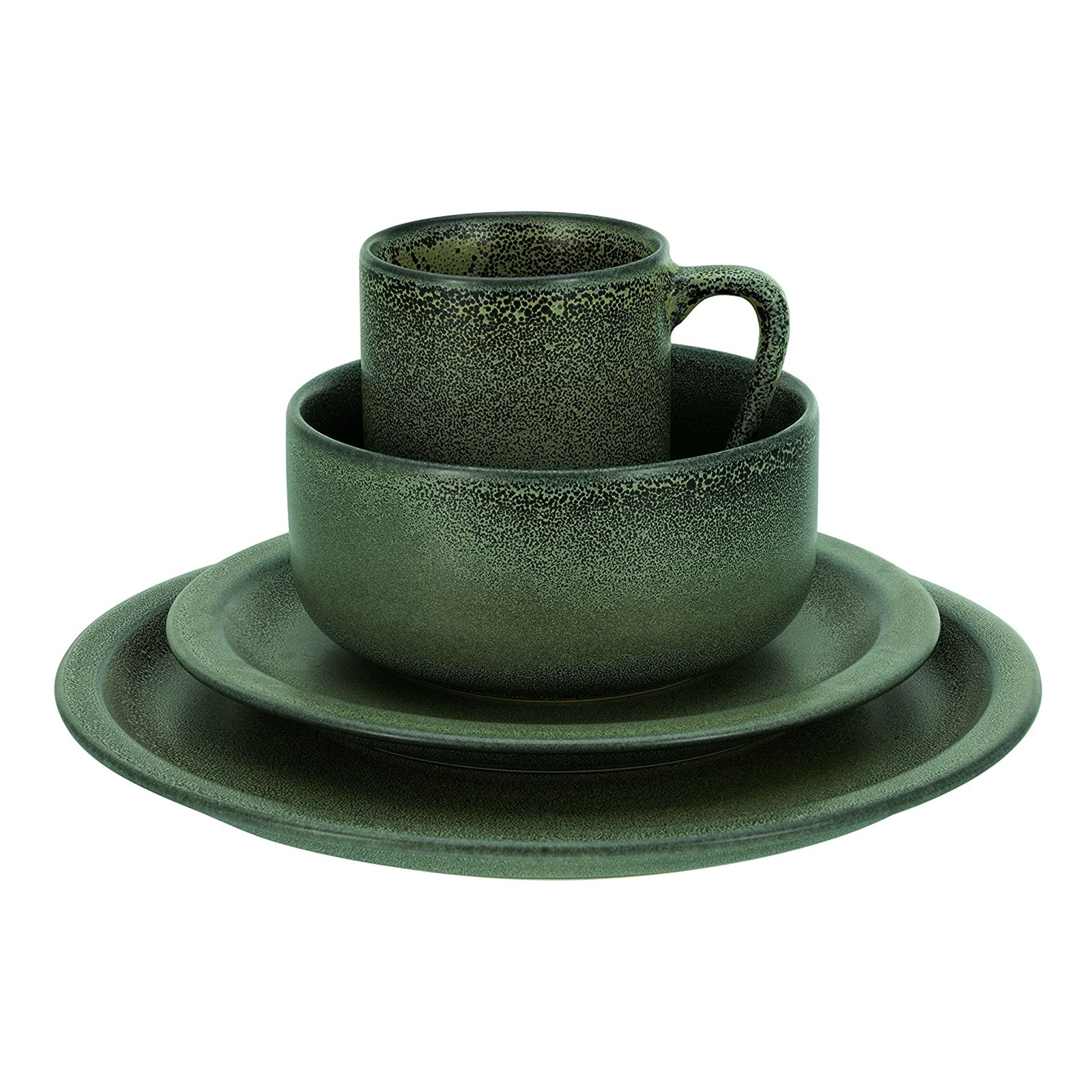 CreaTable, 23771, Serie Sylt Dark Green, Geschirrset, Kombiservice 8 teilig