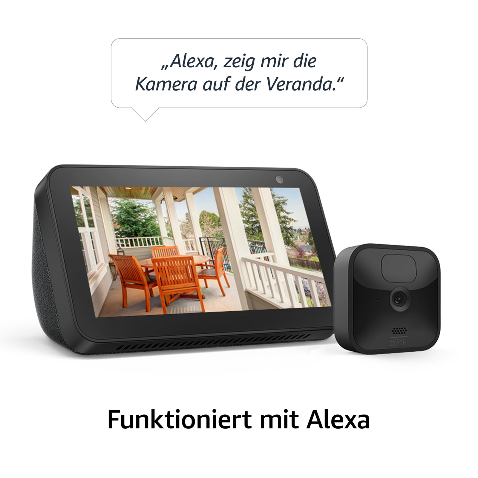 Blink Outdoor schwarz 1 - Add-On Kamera Außenkamera (Überwachungskamera, WLAN, Amazon Alexa, ohne Sync Module 2 zur Erweiterung der Outdoor Kameras)