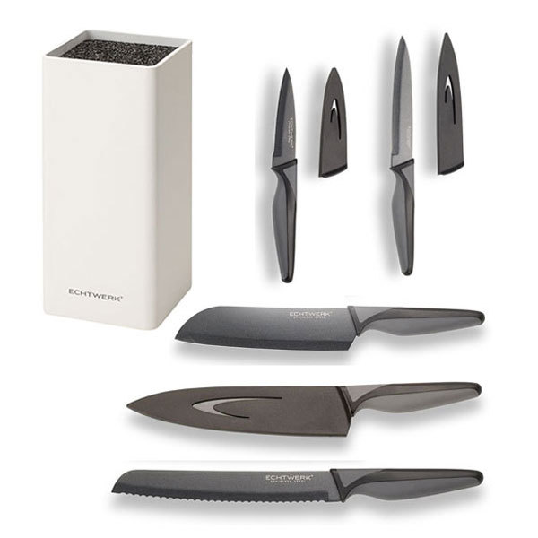 Echtwerk Messerblock Square inkl. 5 verschiedene "Blacksteel" Messer