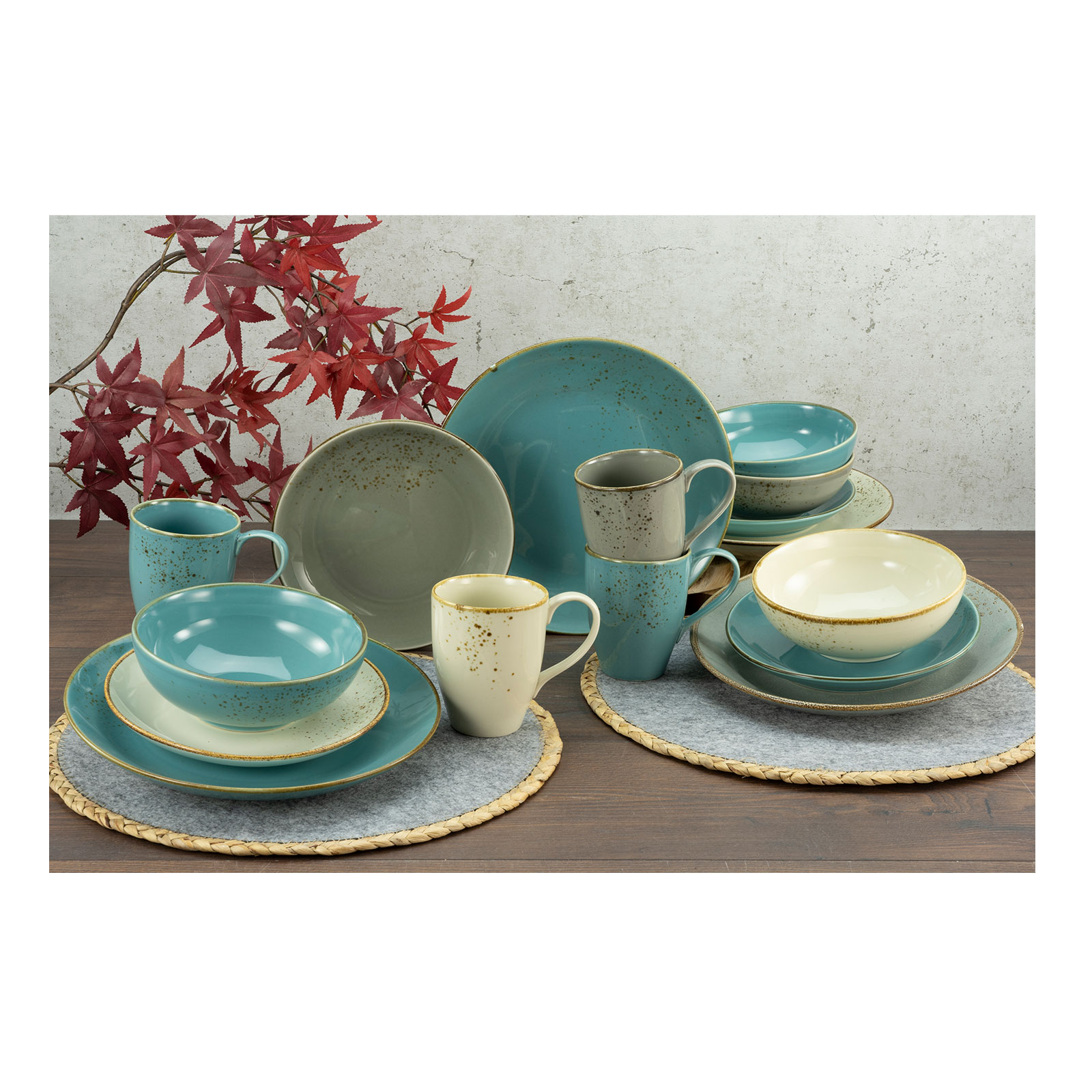 CreaTable, 19984, Serie NATURE COLLECTION Skandinavien, Geschirrset Kombiservice 16 teilig