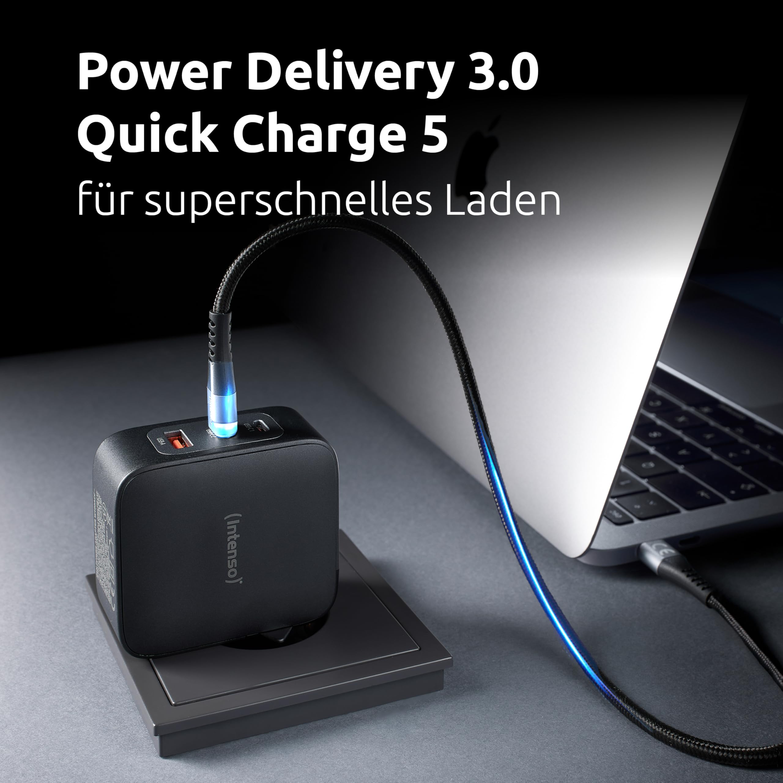 Intenso Power Adapter W100ACC GaN + C520C Kabel