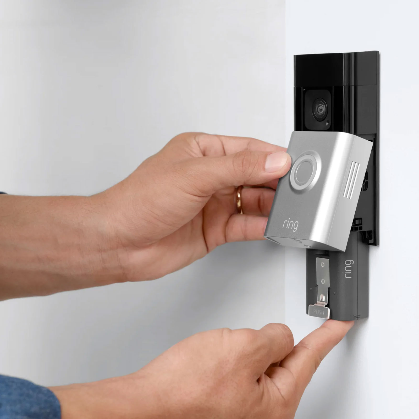 Ring Battery Doorbell Plus, Silber Türklingel mit Kamera