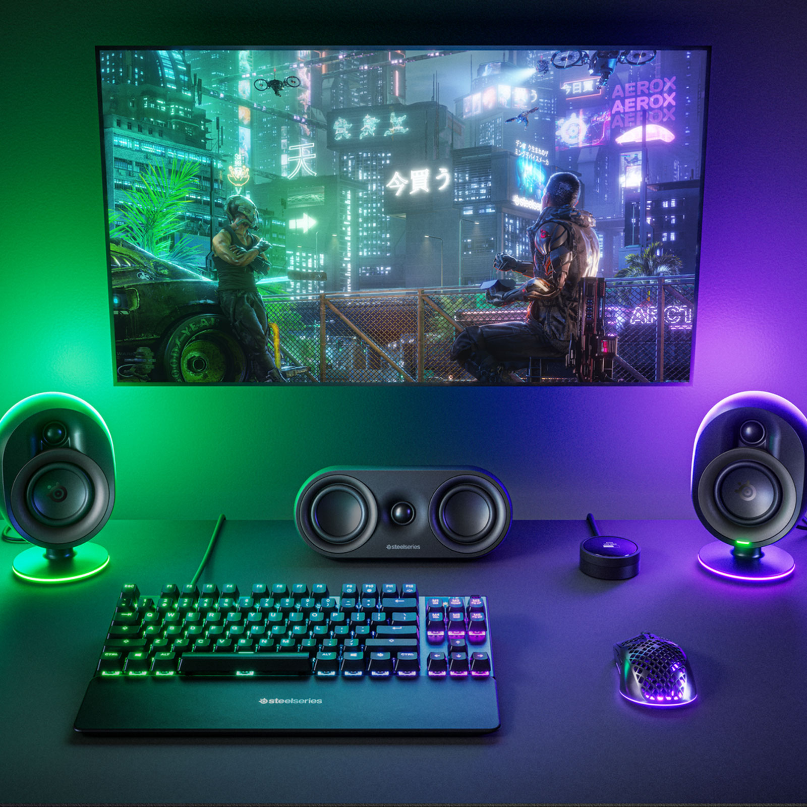 Steelseries Arena 9, 5.1-Gaming-Lautsprecher, RGB, Schwarz
