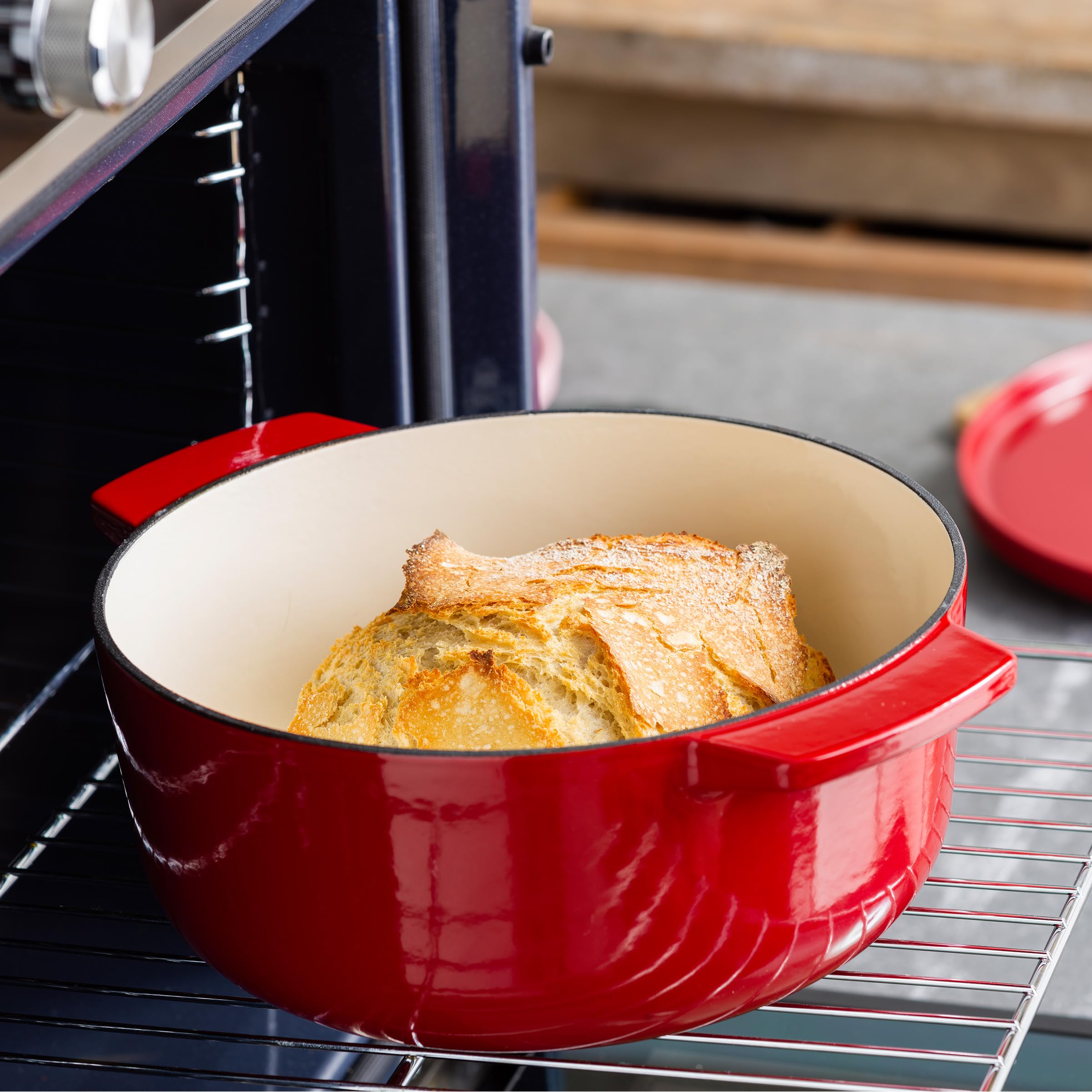KitchenAid CC006063-001 Bräter mit Deckel - Oval 30cm Rot