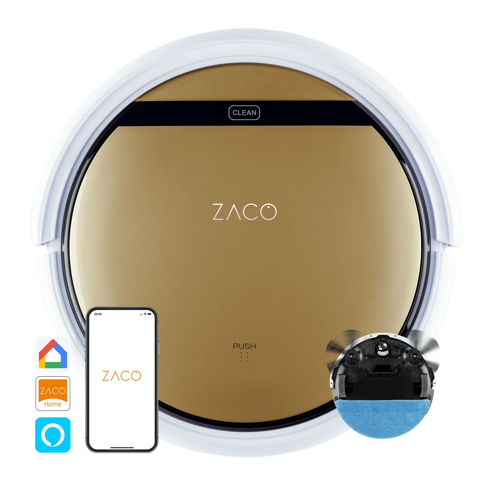 Zaco V5x Saug- und Wischroboter bronze brown