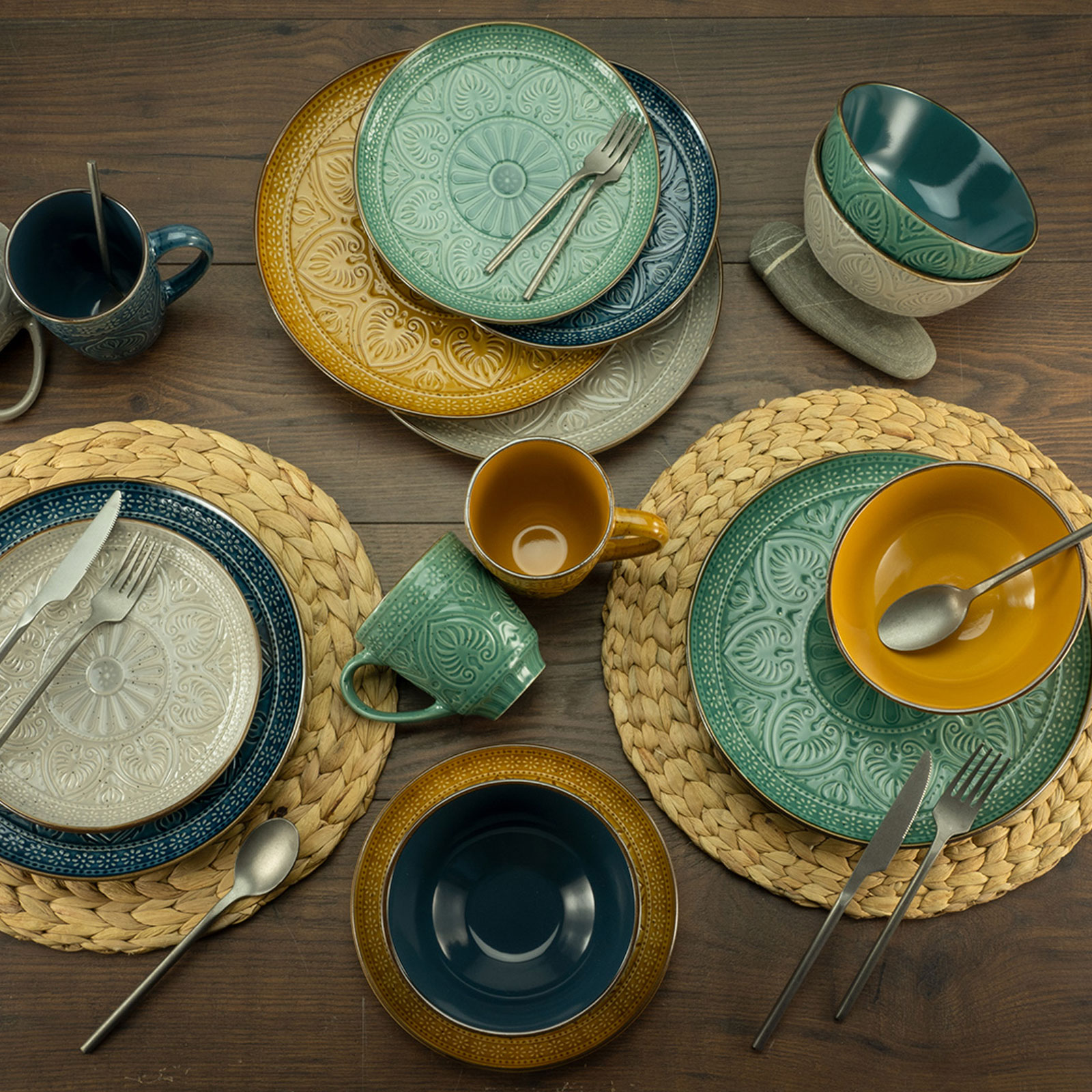 CreaTable, 22561, Serie Samarkand, Geschirrset, Kombiservice 16 teilig