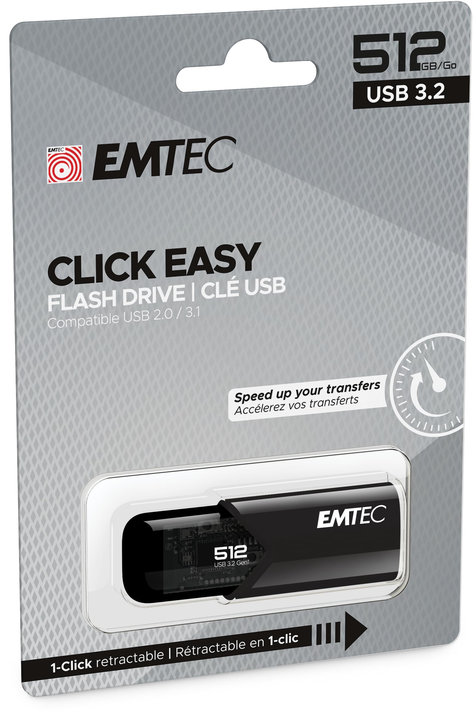 Emtec B110 Click Easy 3.2 512GB USB Type-A 3.2 Gen 2 (3.1 Gen 2) schwarz