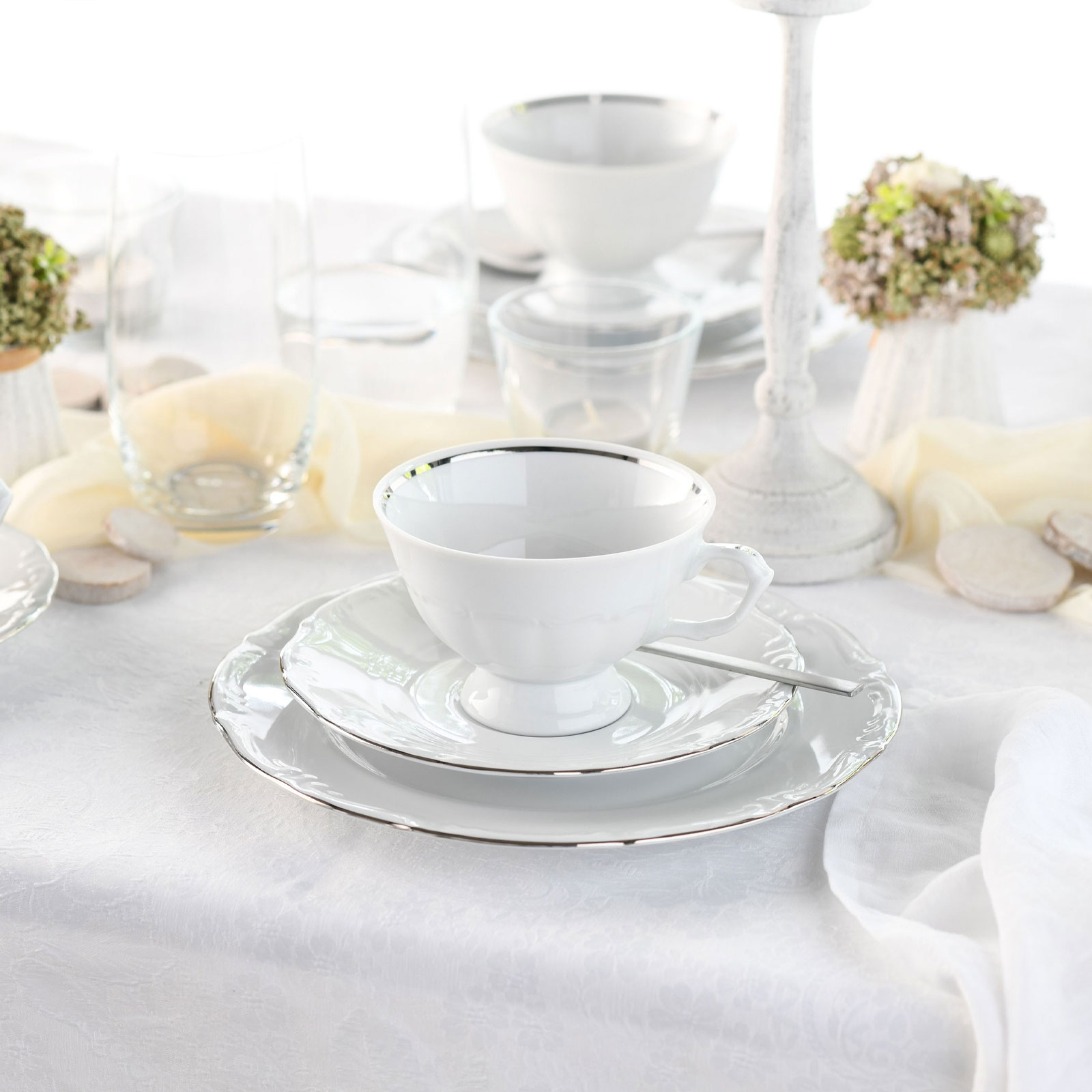 CreaTable, 24322, Serie Maria Theresia Platin, Kaffeeservice 18-teilig 