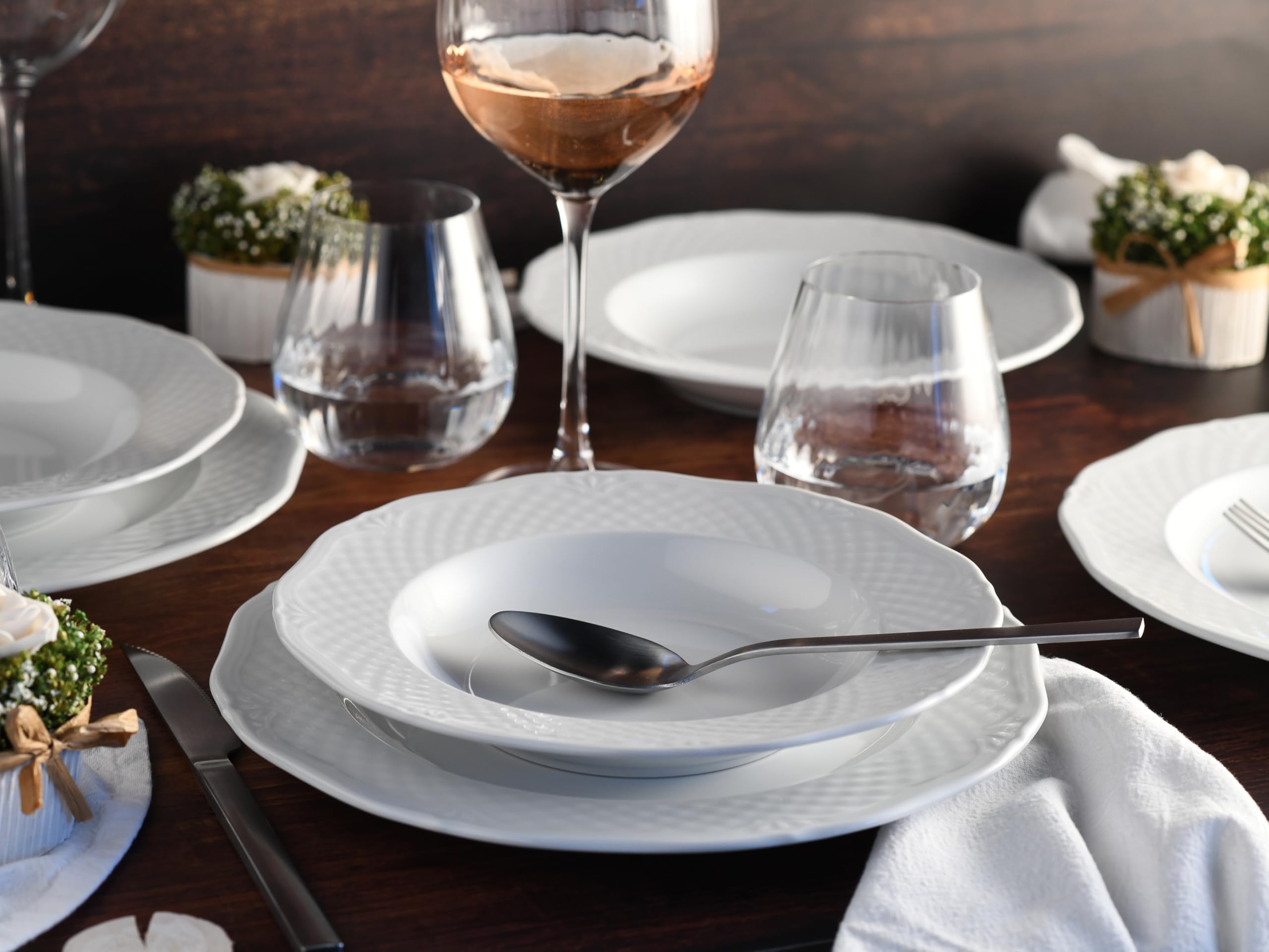 CreaTable, 24590, Serie Arianne, 12-teiliges Geschirrset für 6 Personen