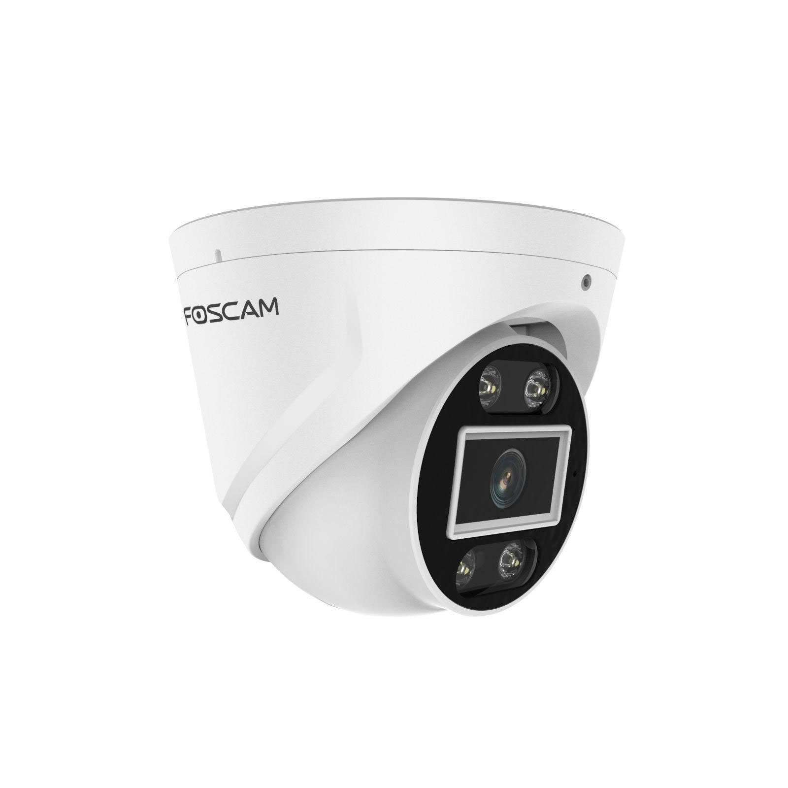 Foscam T8EP, 8 MP PoE-Überwachungskamera mit integriertem Scheinwerfer und Alarmsirene, Schwarz