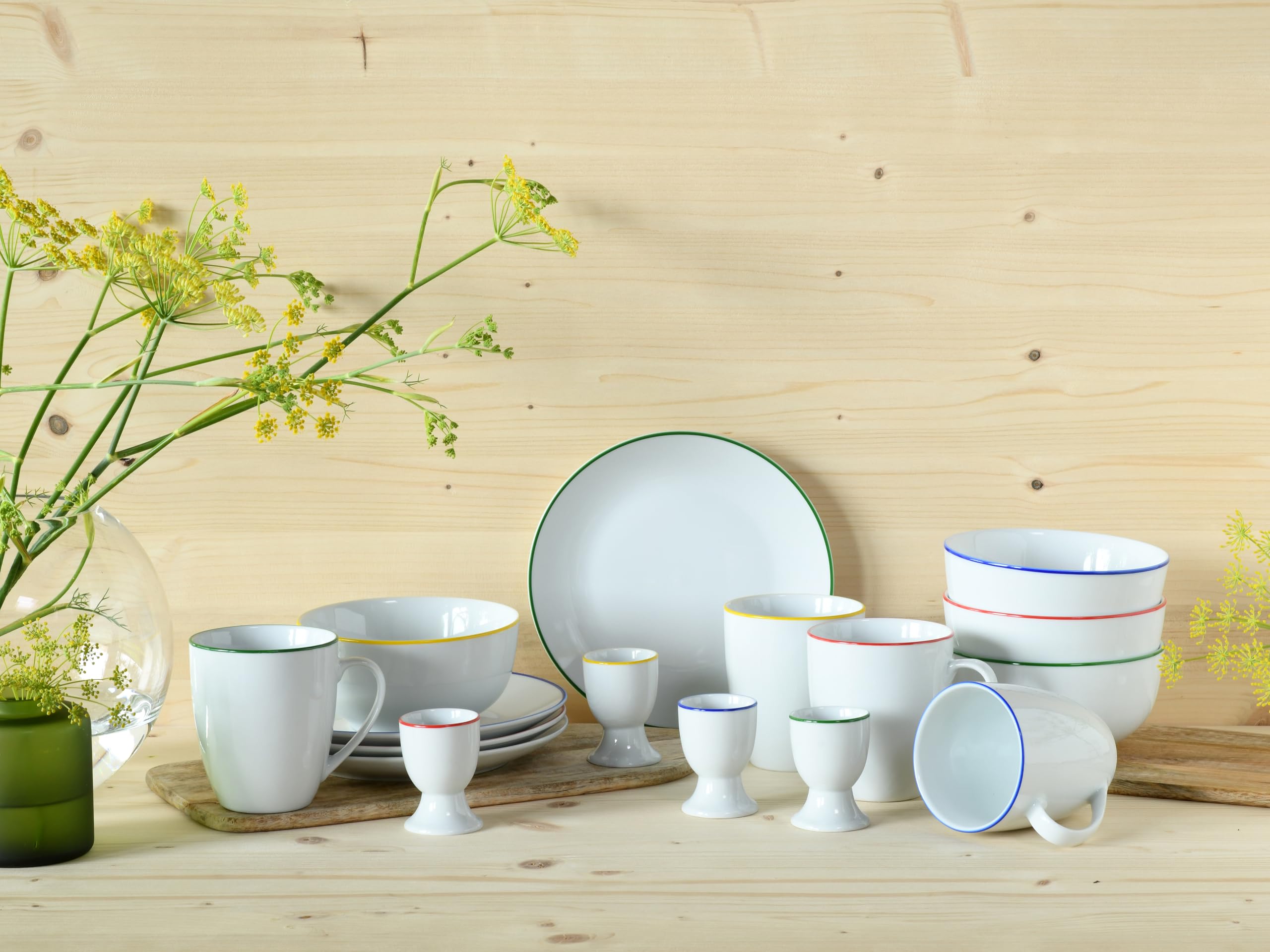 CreaTable 24058 Serie Luna Color Line 16-tlg Geschirrset 4 Personen