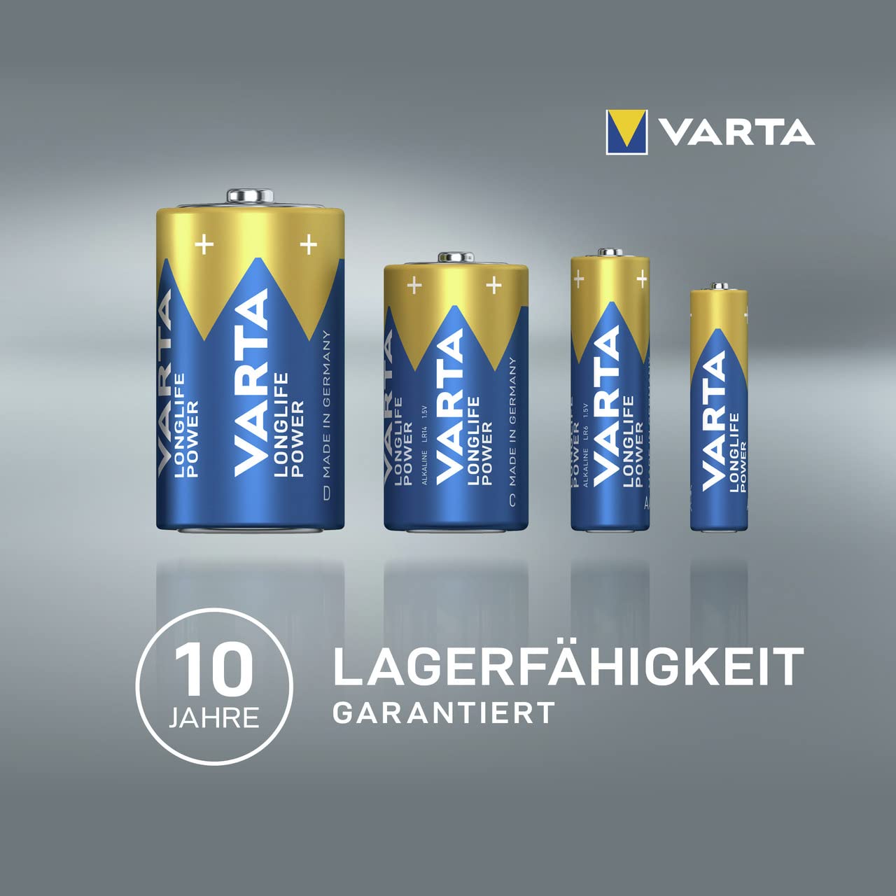 VARTA Batterien D Mono, 4 Stück, Longlife Power, Alkaline, 1,5V