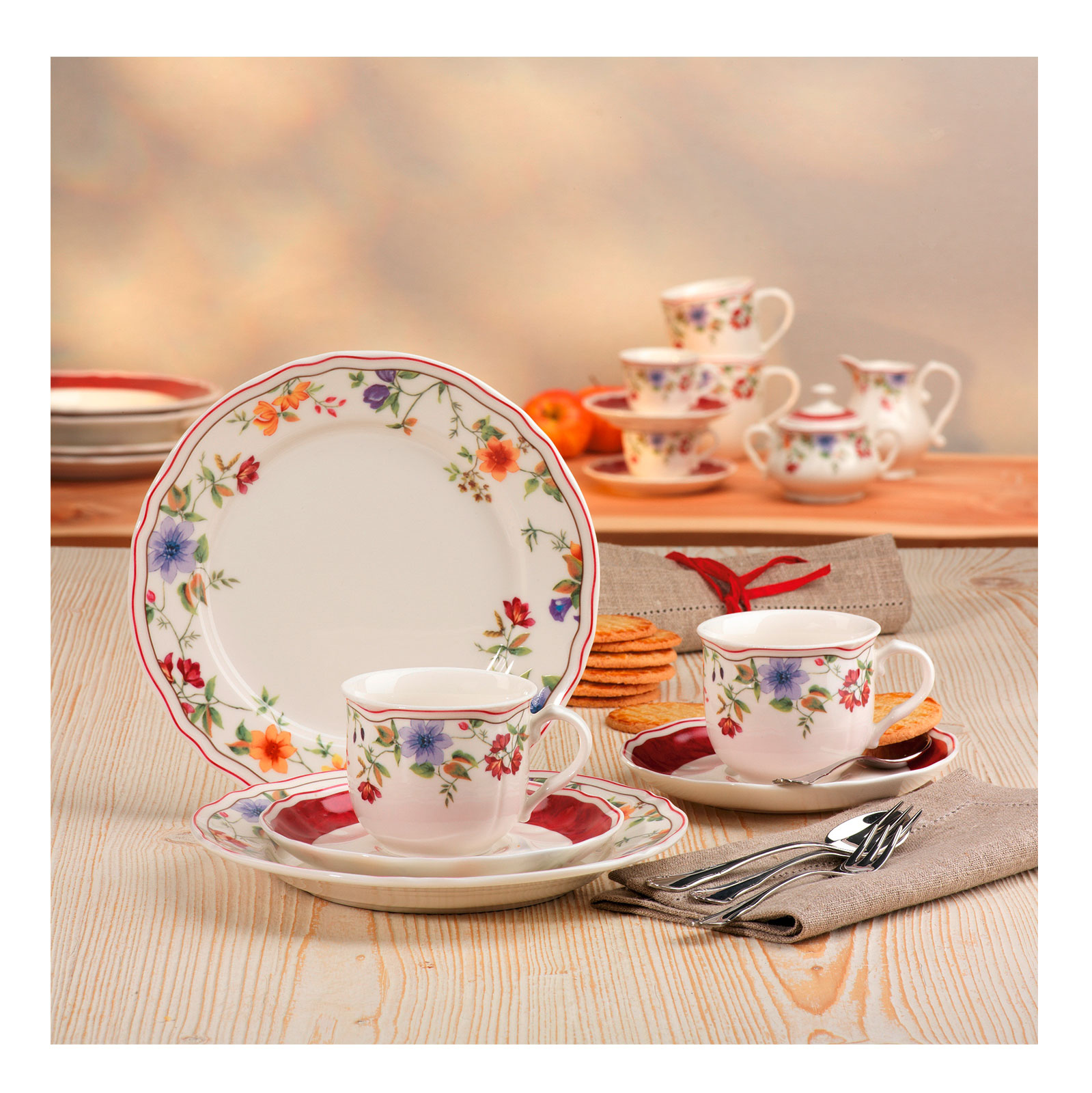 CreaTable, 16140, Serie Cornwall Garden, Kaffeeservice 18tlg CreaTable, 16140, Serie Cornwall Garden, Kaffeeservice 18tlg