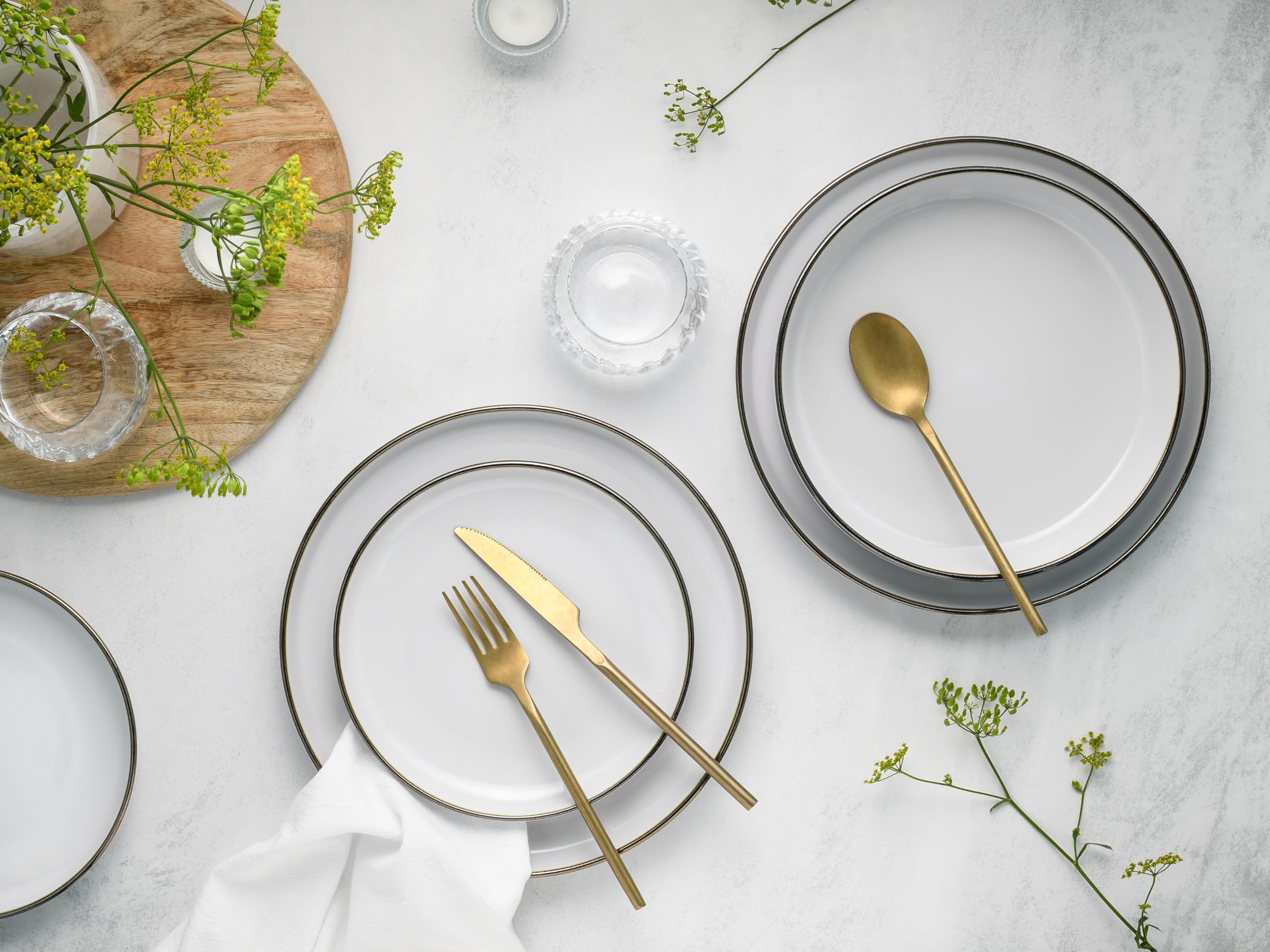 CreaTable 24797 Teller Set Serie Nordic Festive Weiss 18-tlg. 6 Personen