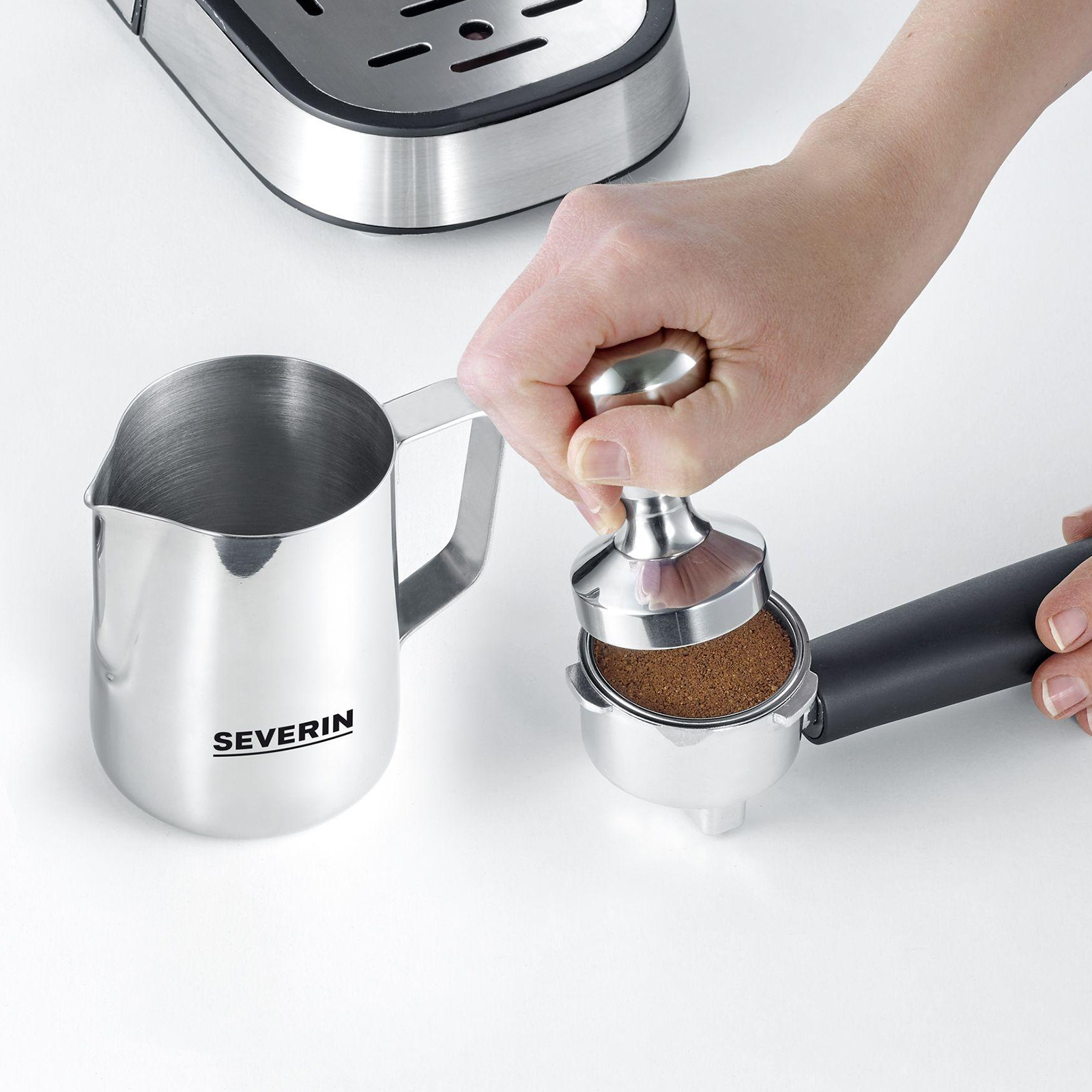 Severin KA 5995 Espresa Plus Espresso-Maschine gebürsteter Edelstahl / schwarz