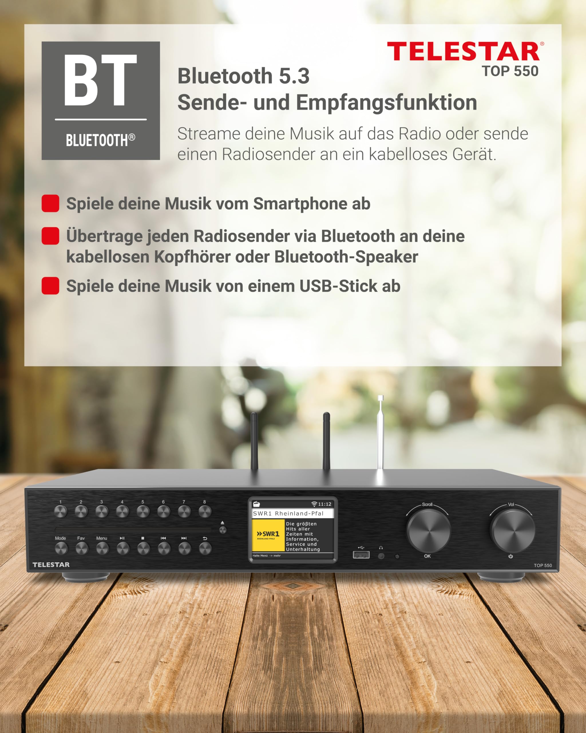 TELESTAR TOP 550 HiFi-System mit Verstärker und CD-Player Internetradio DAB+