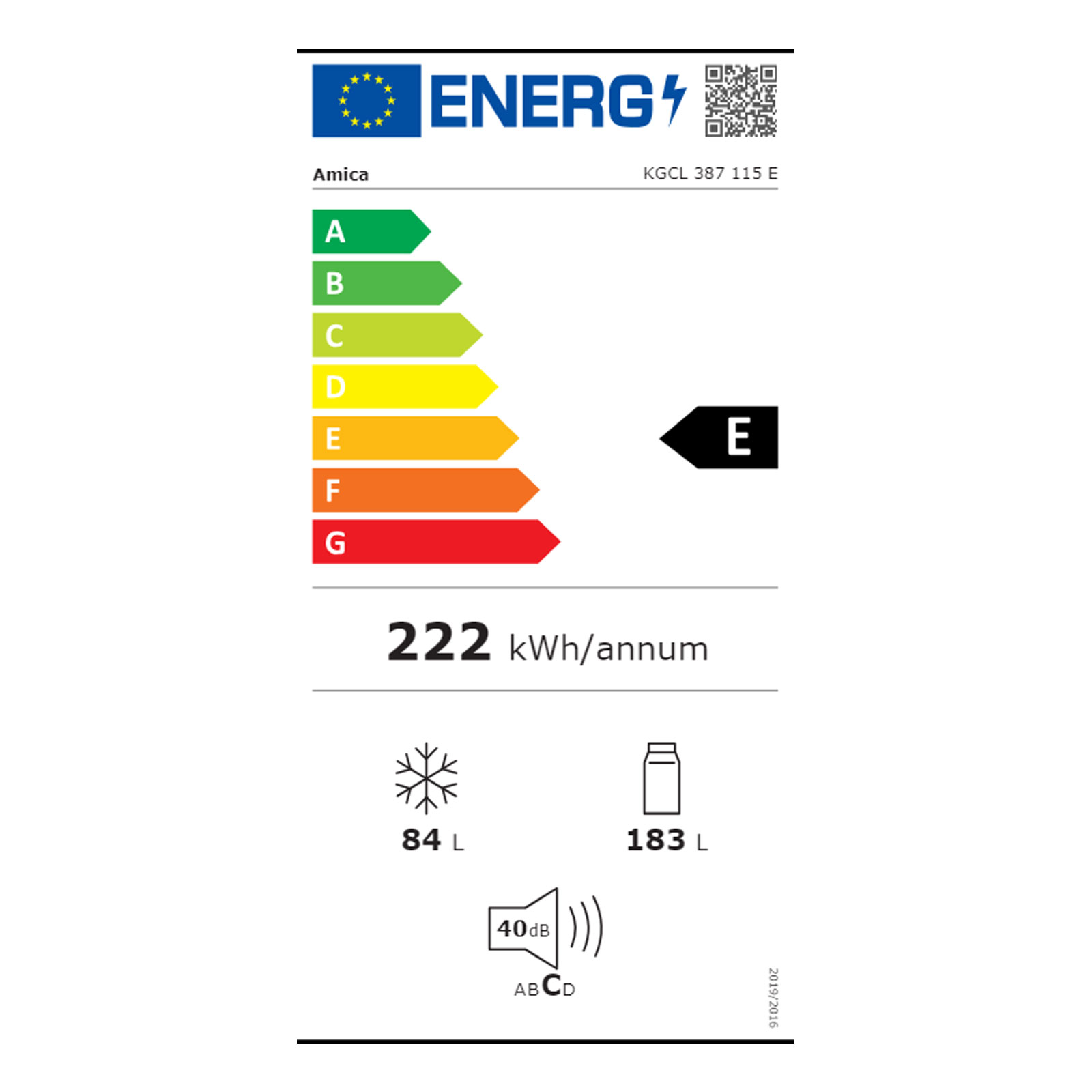 AMICA KGCL 387 115 E Kühl-/Gefrierkombination Edelstahloptik