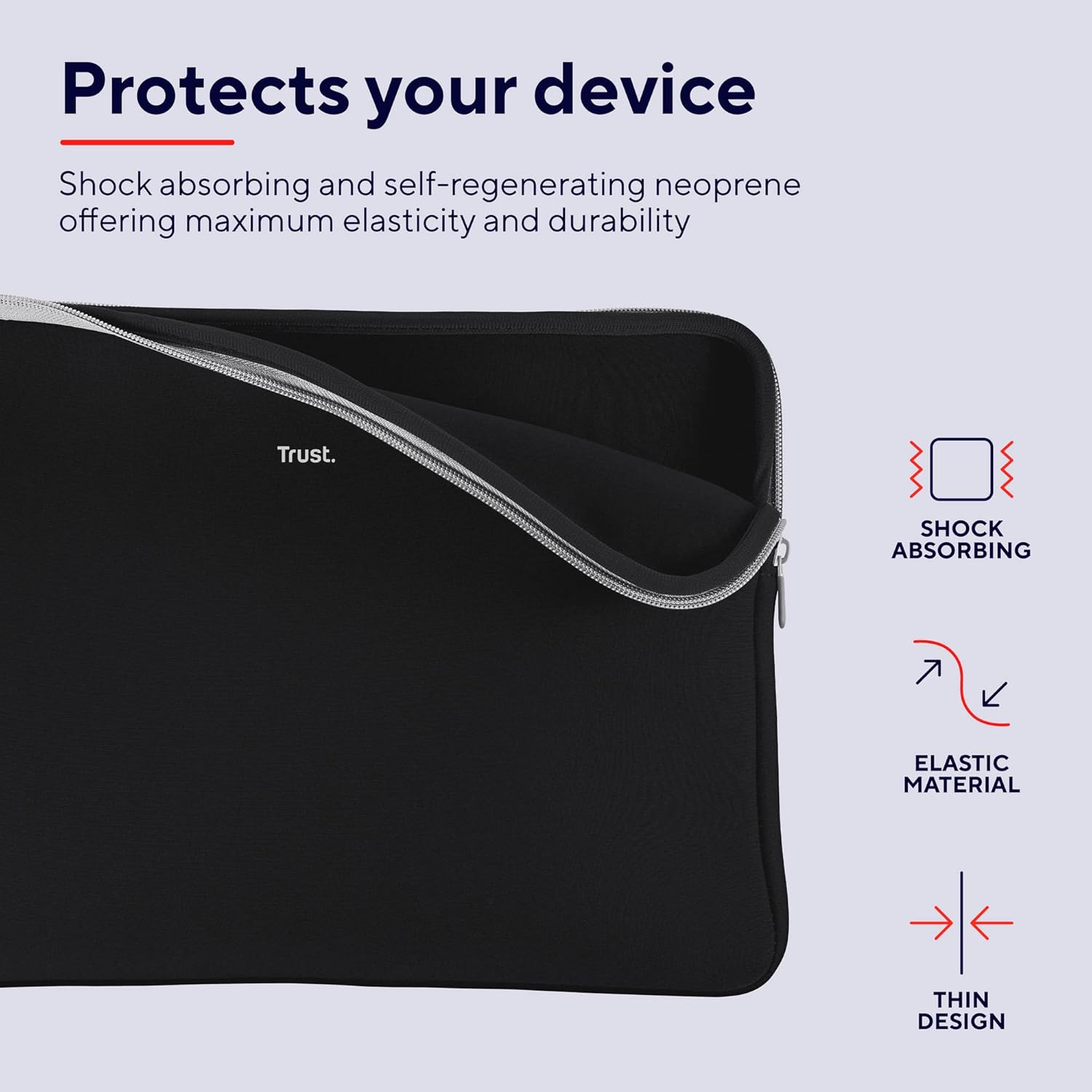 TRUST Primo Soft Sleeve for 15.6" Laptops - black