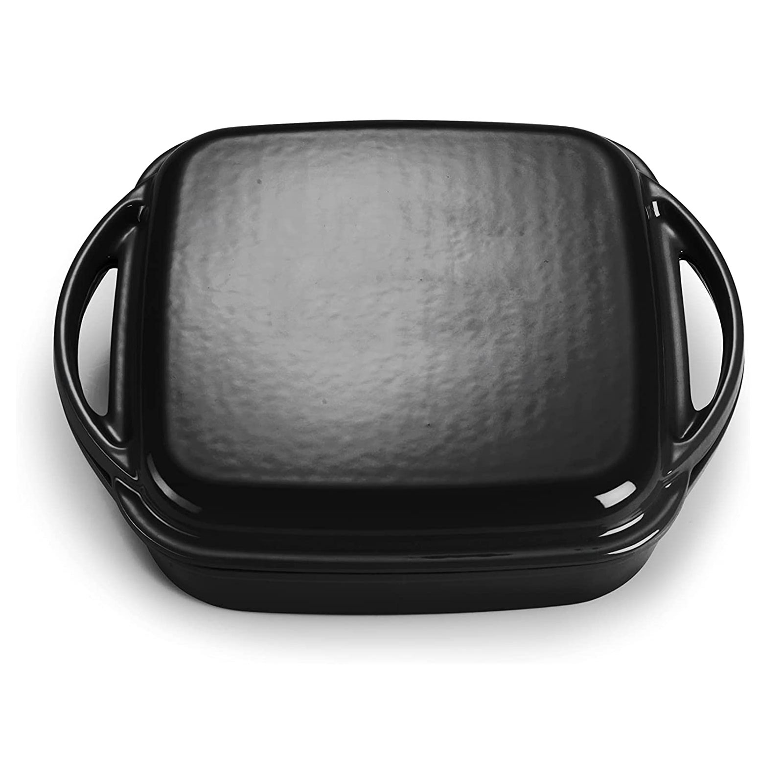 Echtwerk Universalbräter 2-in-1 Set Gusseisen Auflaufform mit Deckel Gusseisentopf Emaille-Beschichtung Backöfen Grill BBQ Induktion Grau 1,5 L