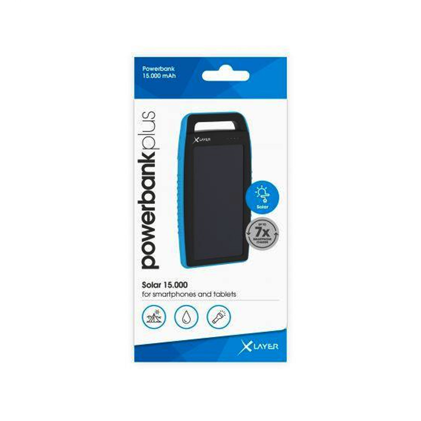 XLayer Powerbank Powerbank Solar blau