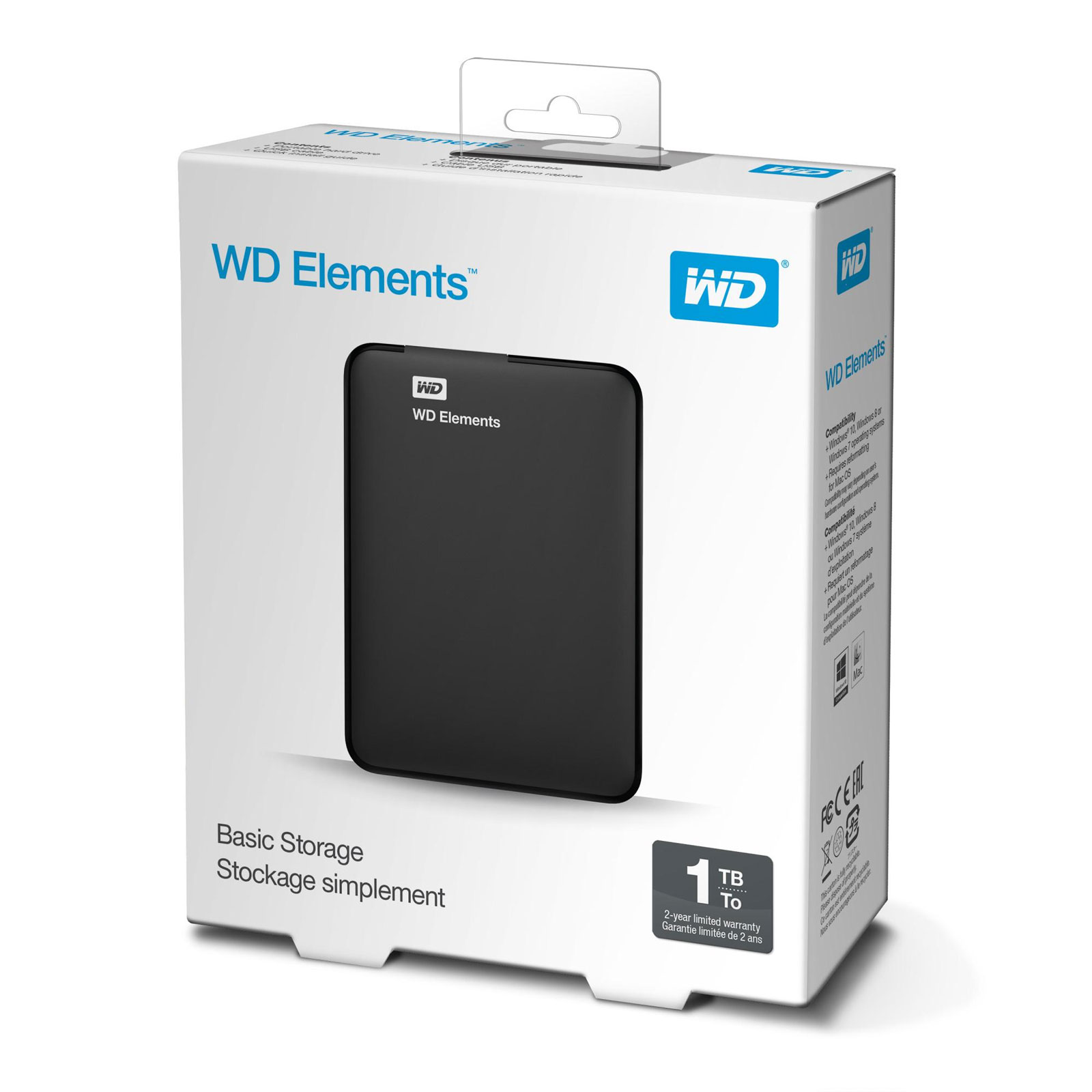 WD (Western Digital) Elements Portable 1TB schwarz Externe HDD-Festplatte