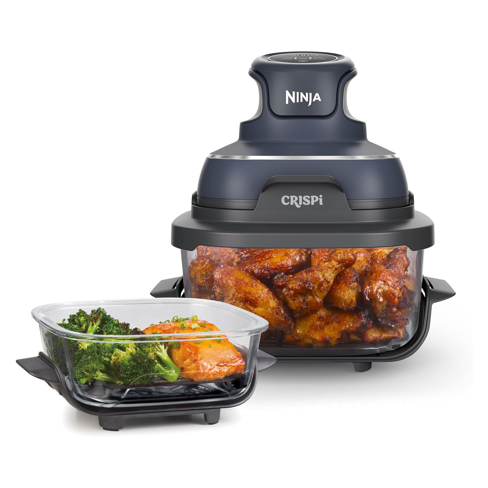 Ninja FN101EUGY CRISPi 4-in-1 Tragbare Glas-Heißluftfritteuse, Grau