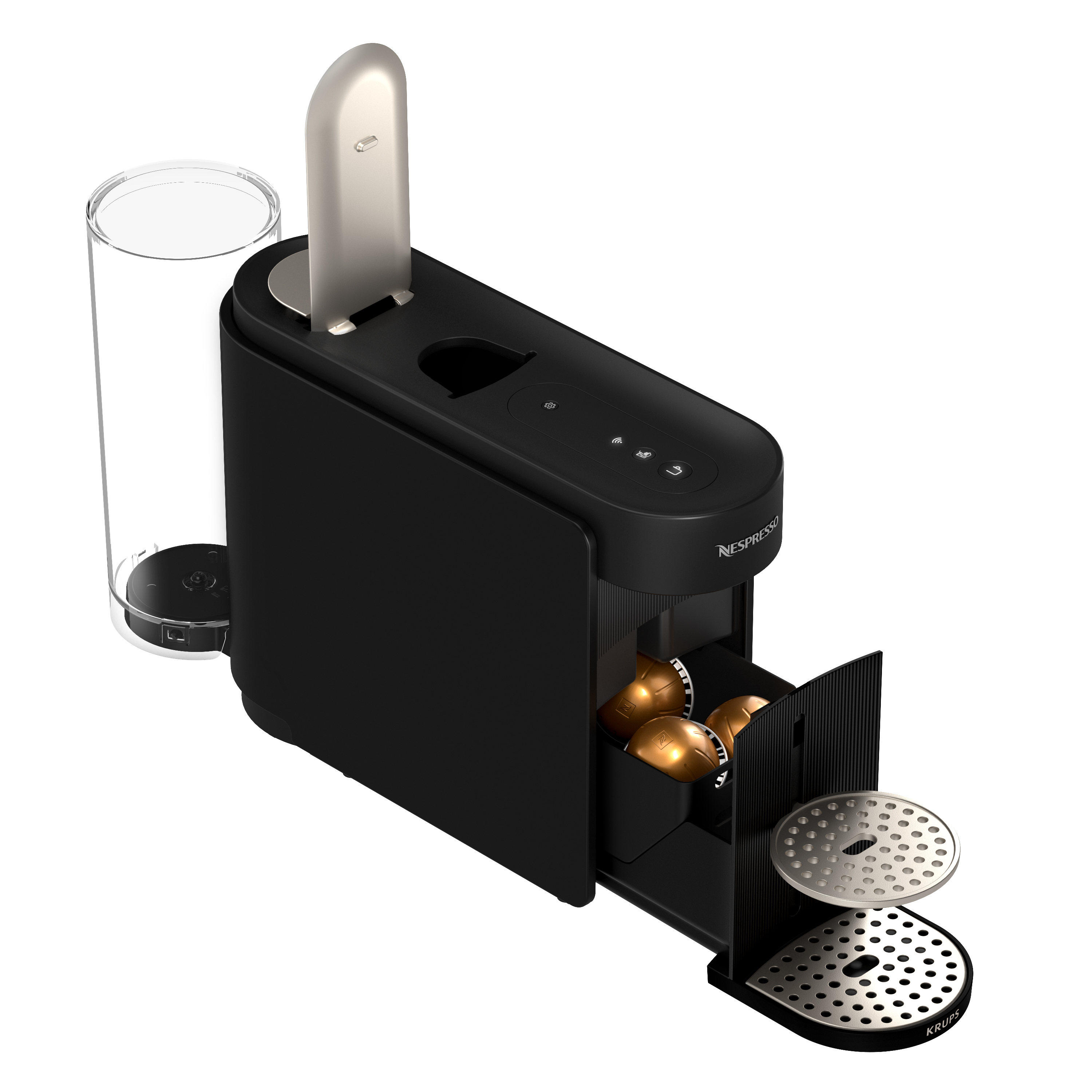 Nespresso Krups VERTUO Up Kaffeekapselmaschine Kapselmaschine Ink Black, XN9408