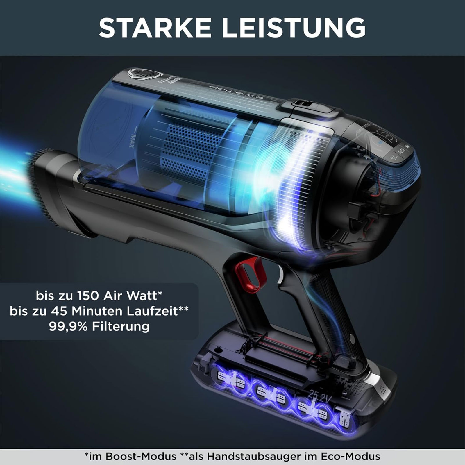 Rowenta RH98C8 X-Force Flex 12.60 Aqua, Akku-Stabstaubsauger
