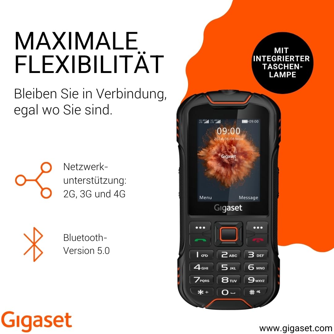 Gigaset GLX8 Plus - Robustes 4G-Outdoor-Tastenhandy