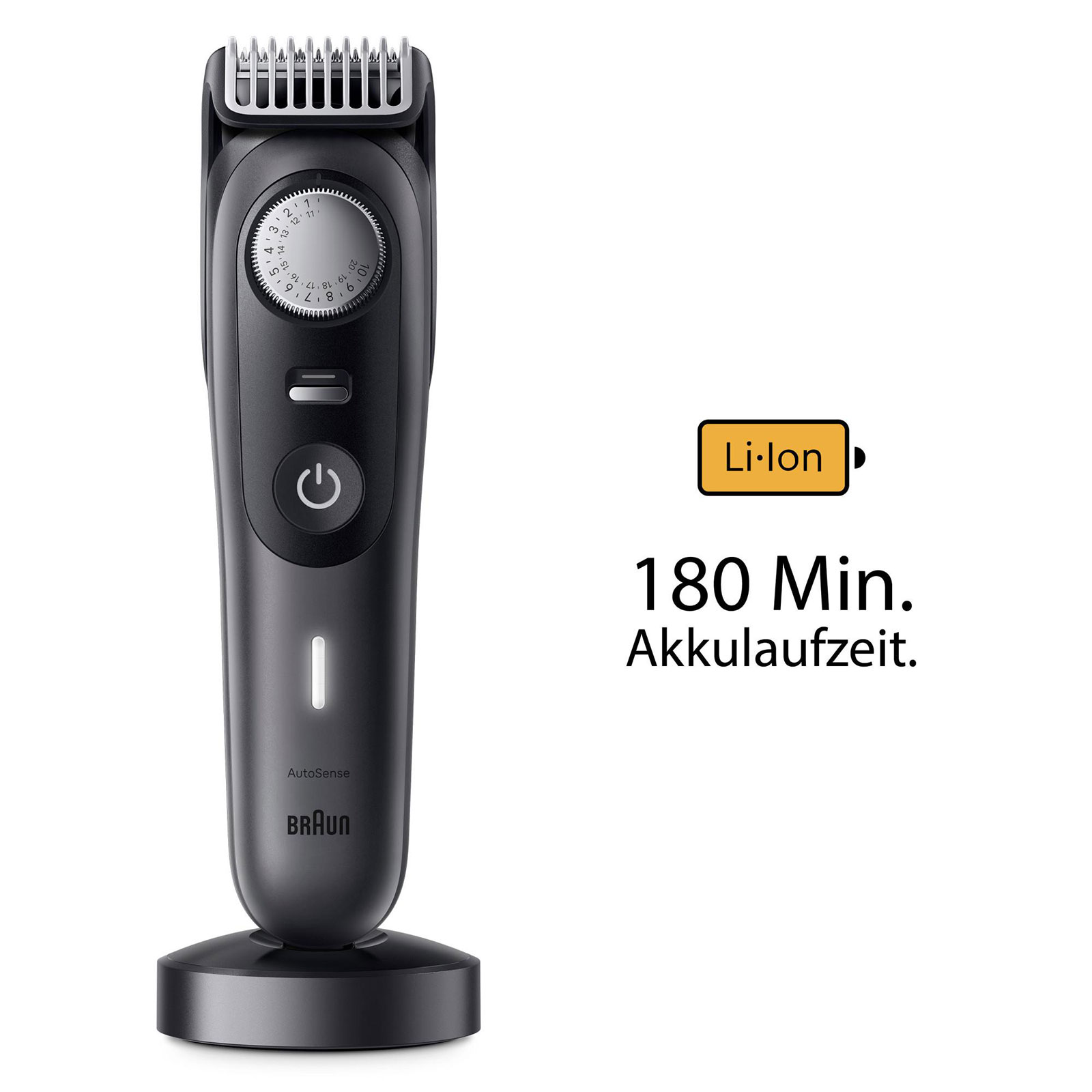 BRAUN Barttrimmer BT9421 (Akkubetrieb, lebenslang schärfste Pro-Klinge, AutoSense-Technologie, 40 Längeneinstellungen, präzise 0,5 mm-Schritte mit dem Präzisionsrad, Premium Barber Tools, Pro-Klinge-Trimmeraufsatz, Detail-Pro-Trimmerkopf, K