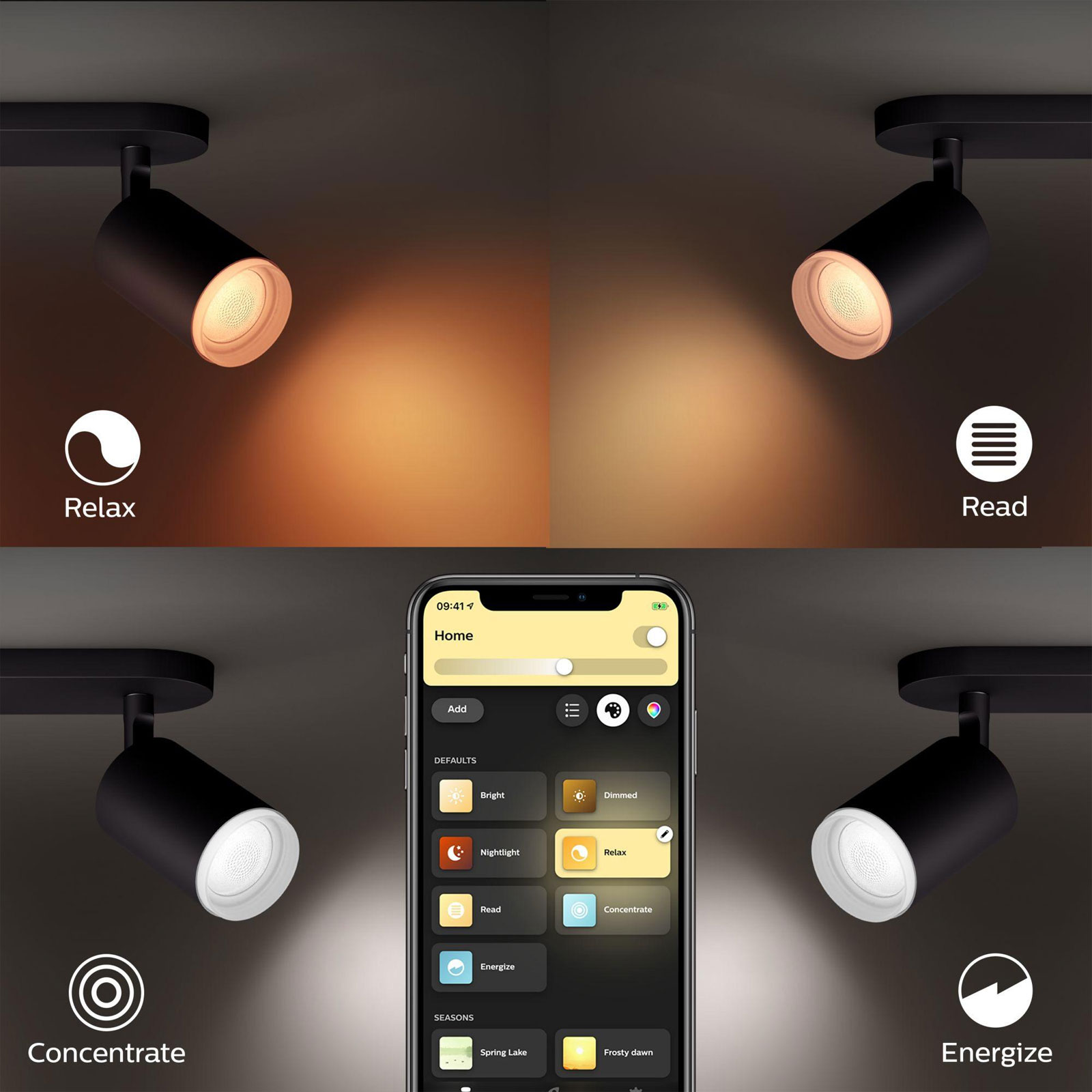 Philips Hue WACA Fugato Spot Deckenlampe 4er LED Strahler Bluetooth