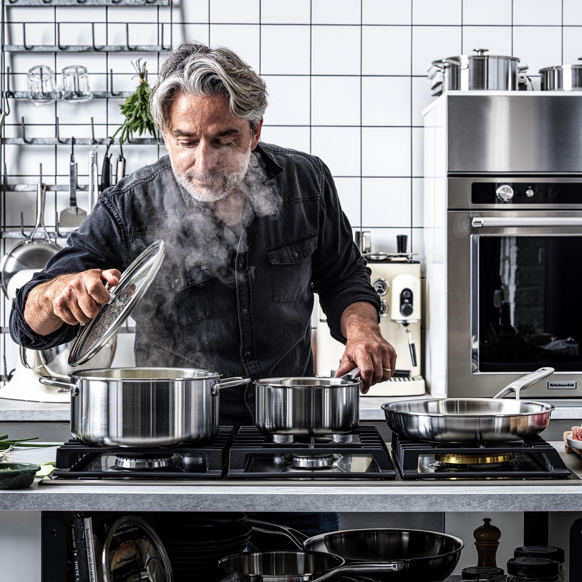 KitchenAid CC003259-001 Kasserolle mit Glasdeckel 3.1L 20cm Edelstahl