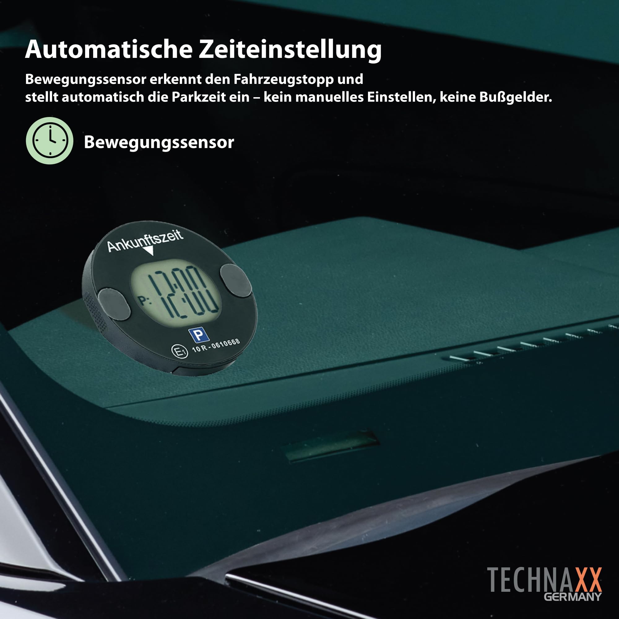 Technaxx Elektronische Parkscheibe mit Bewegungssensor – Digitale Parkuhr