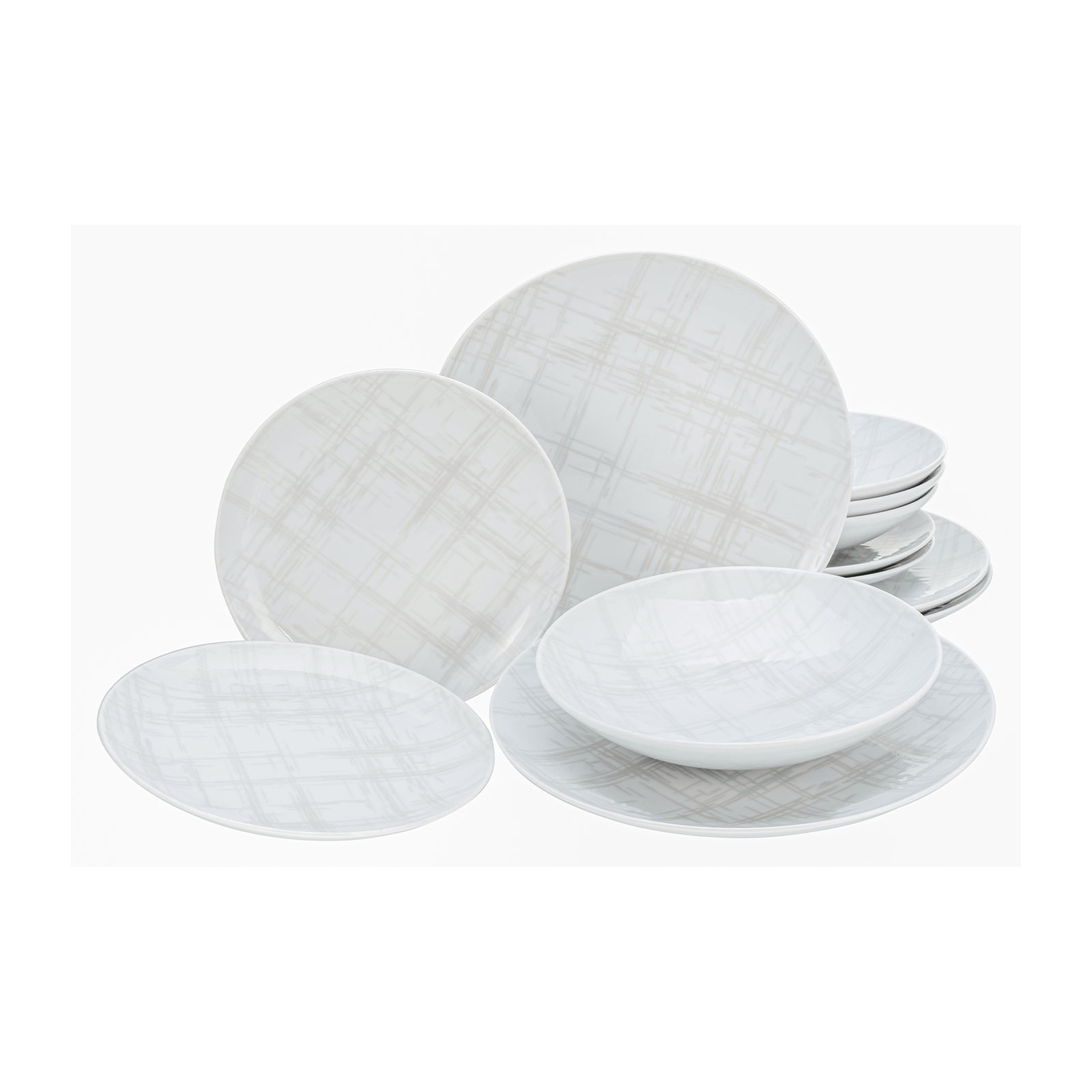 CreaTable, 25867, Serie Shabby Chic - Serie Home , Geschirrset, Teller Set 12 teilig