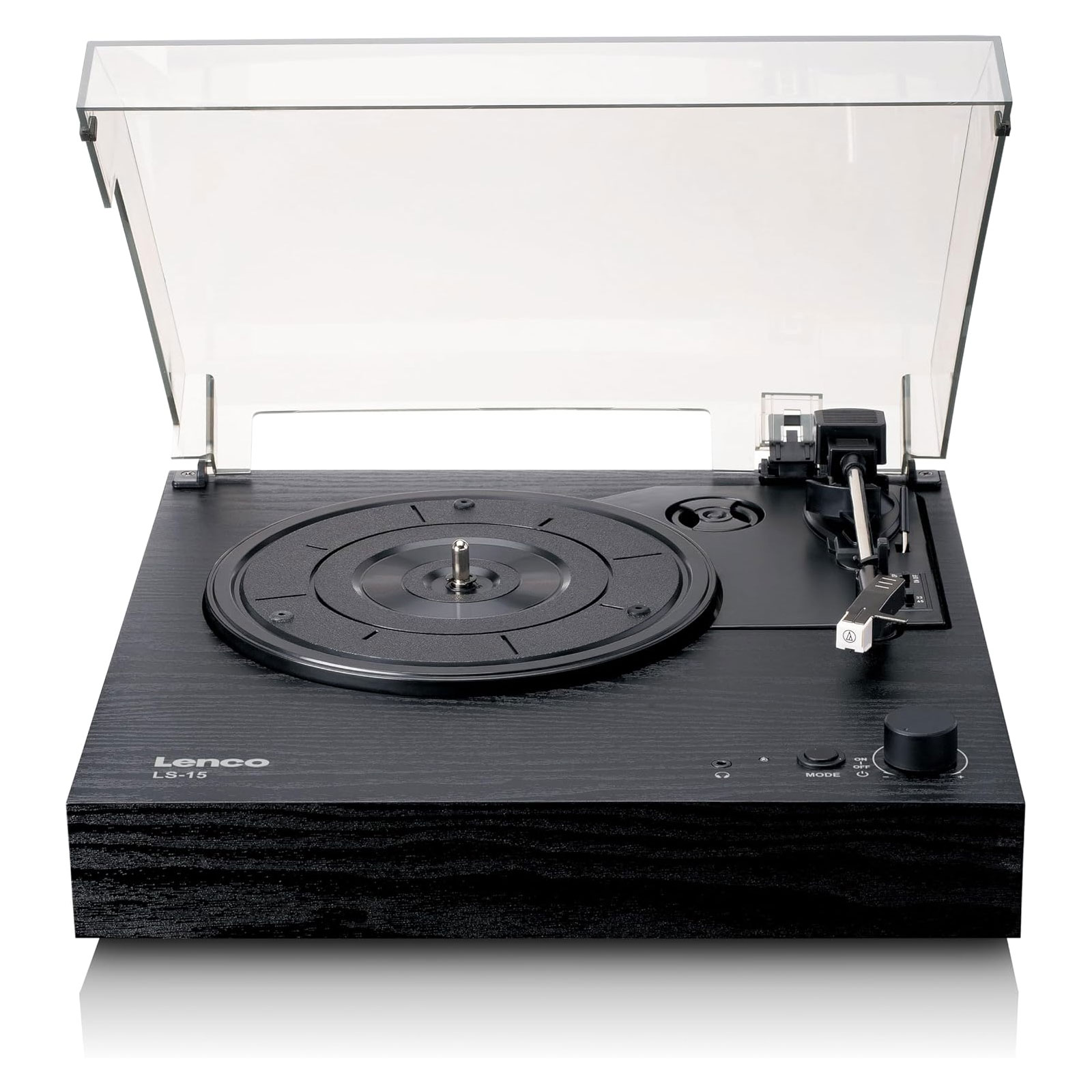LENCO Plattenspieler LS-15BK schwarz (Bluetooth®, 2 Lautsprecher, AT3600L Tonabnehmer)