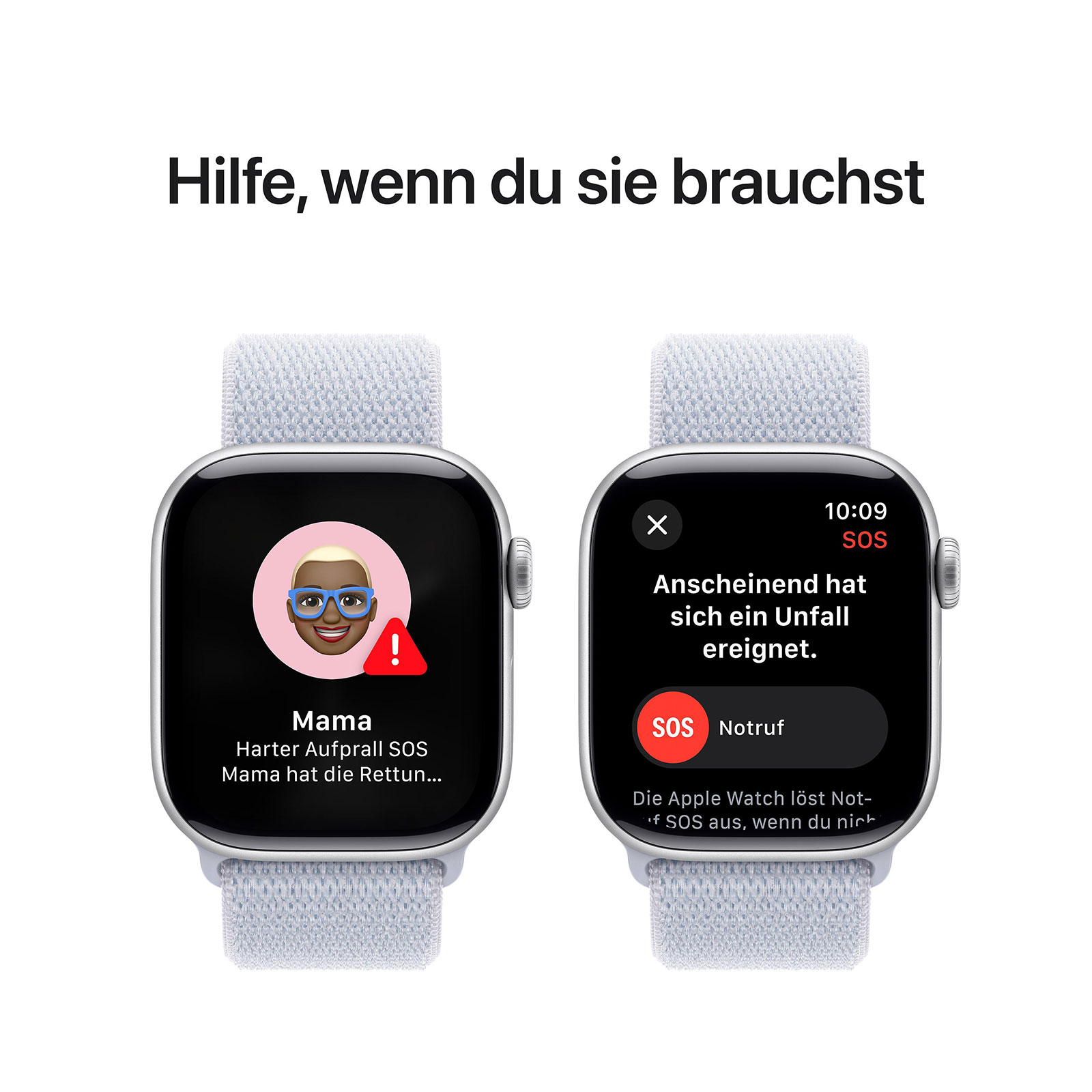 Apple Watch Series 10 GPS, 42 mm Aluminiumgehäuse Silber, Sport Loop Blaue Wolke