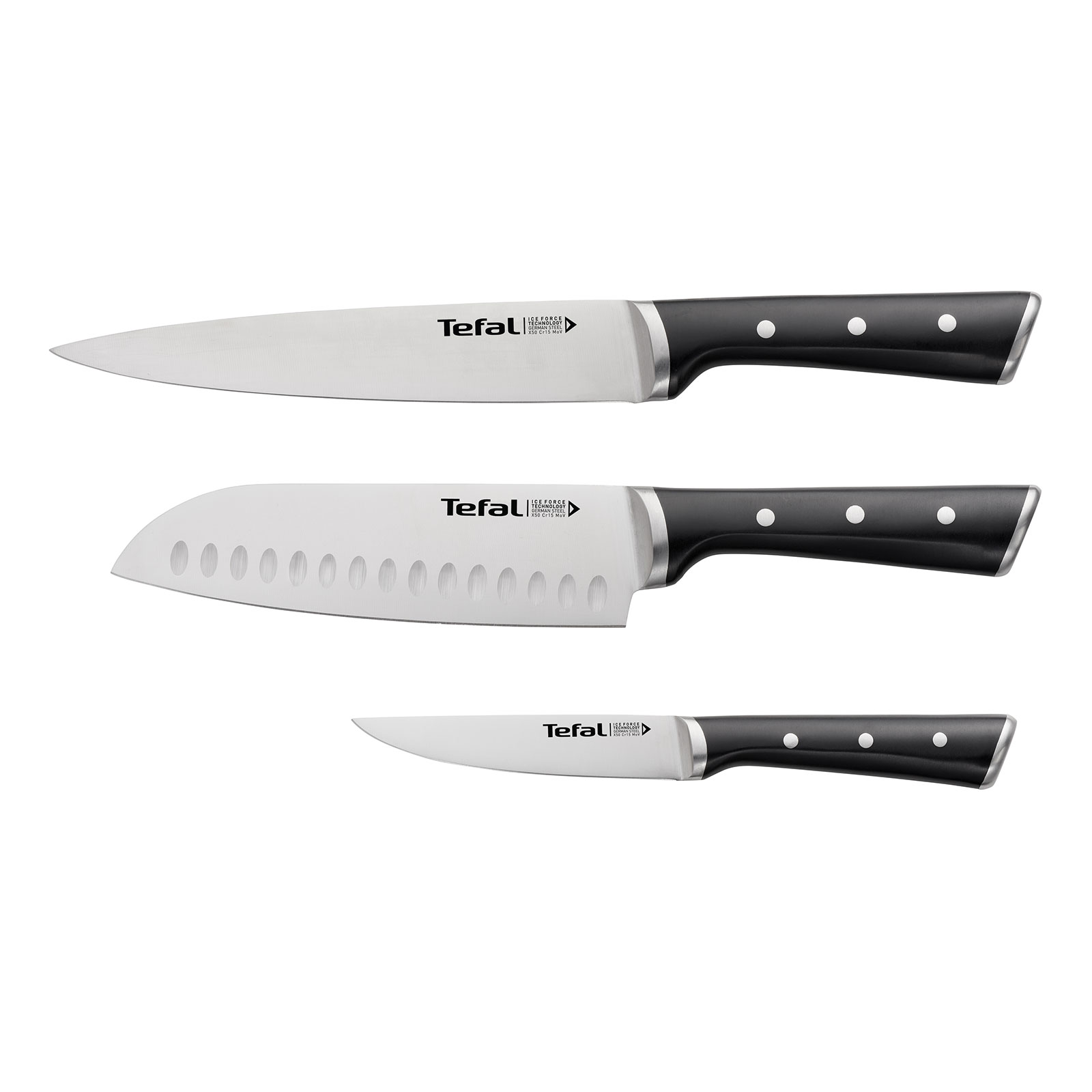 Tefal K232S374 Ice Force 3er Set (Koch- / Santoku- / Universalmesser)
