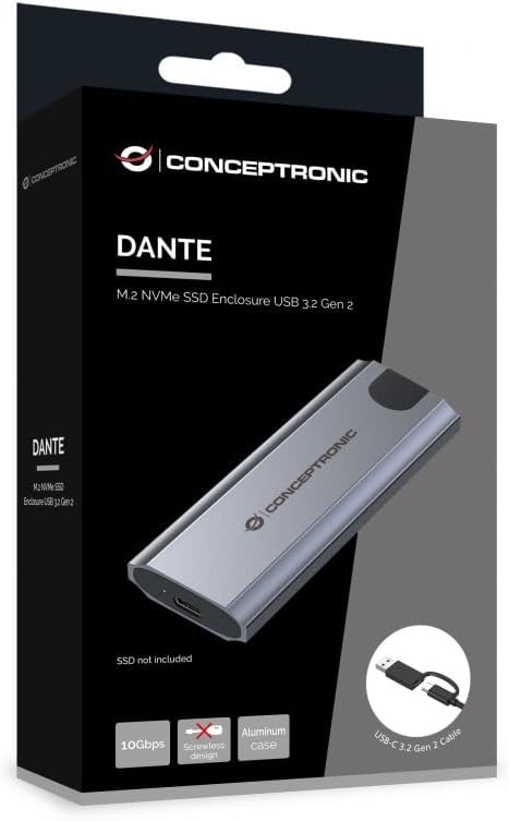 Conceptronic DANTE05G M.2 NVMe SSD-Gehäuse USB 3.2 Gen 2