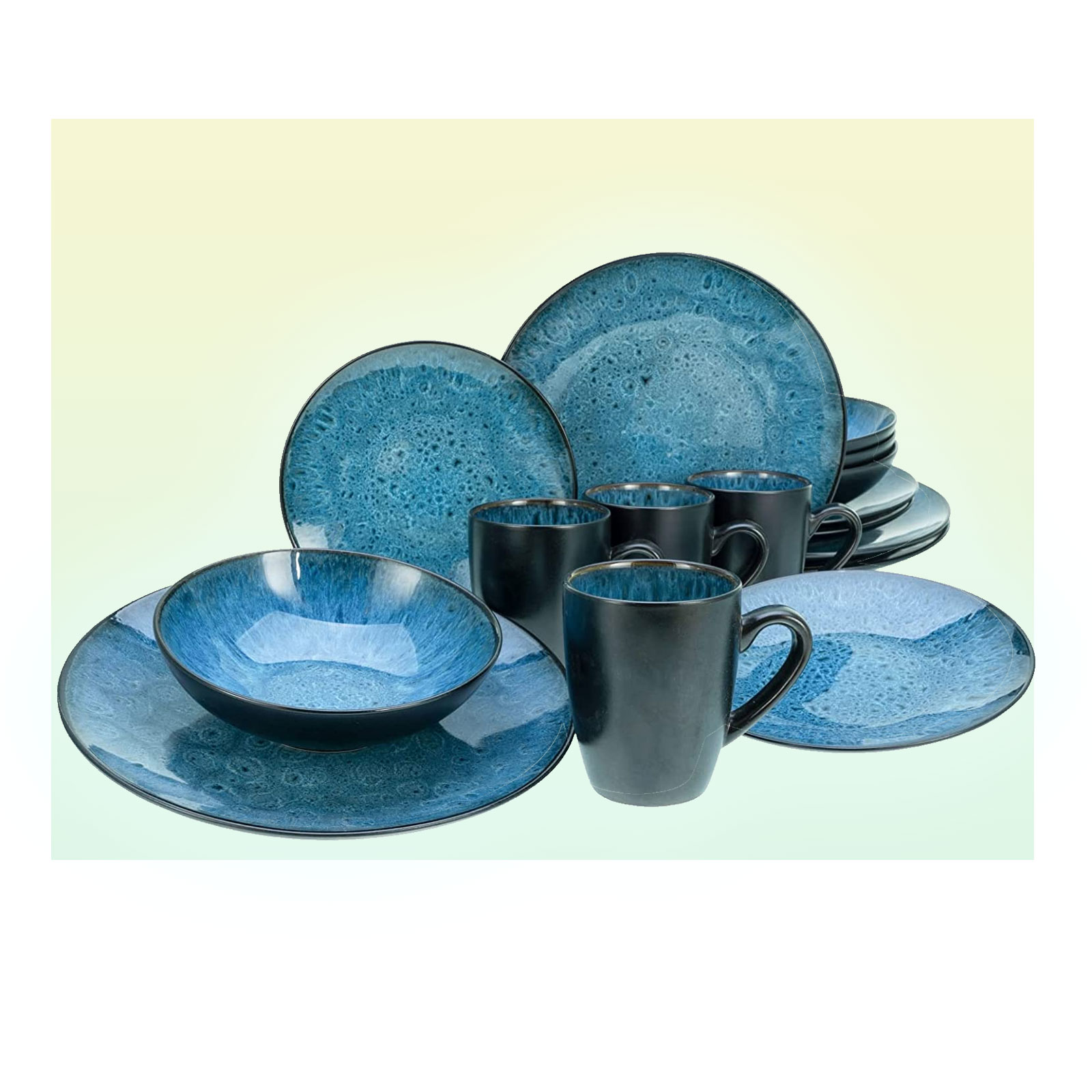 CreaTable, 23630, Serie CAPRI - Reaktivglasur, Geschirrset, Kombiservice 16 teilig