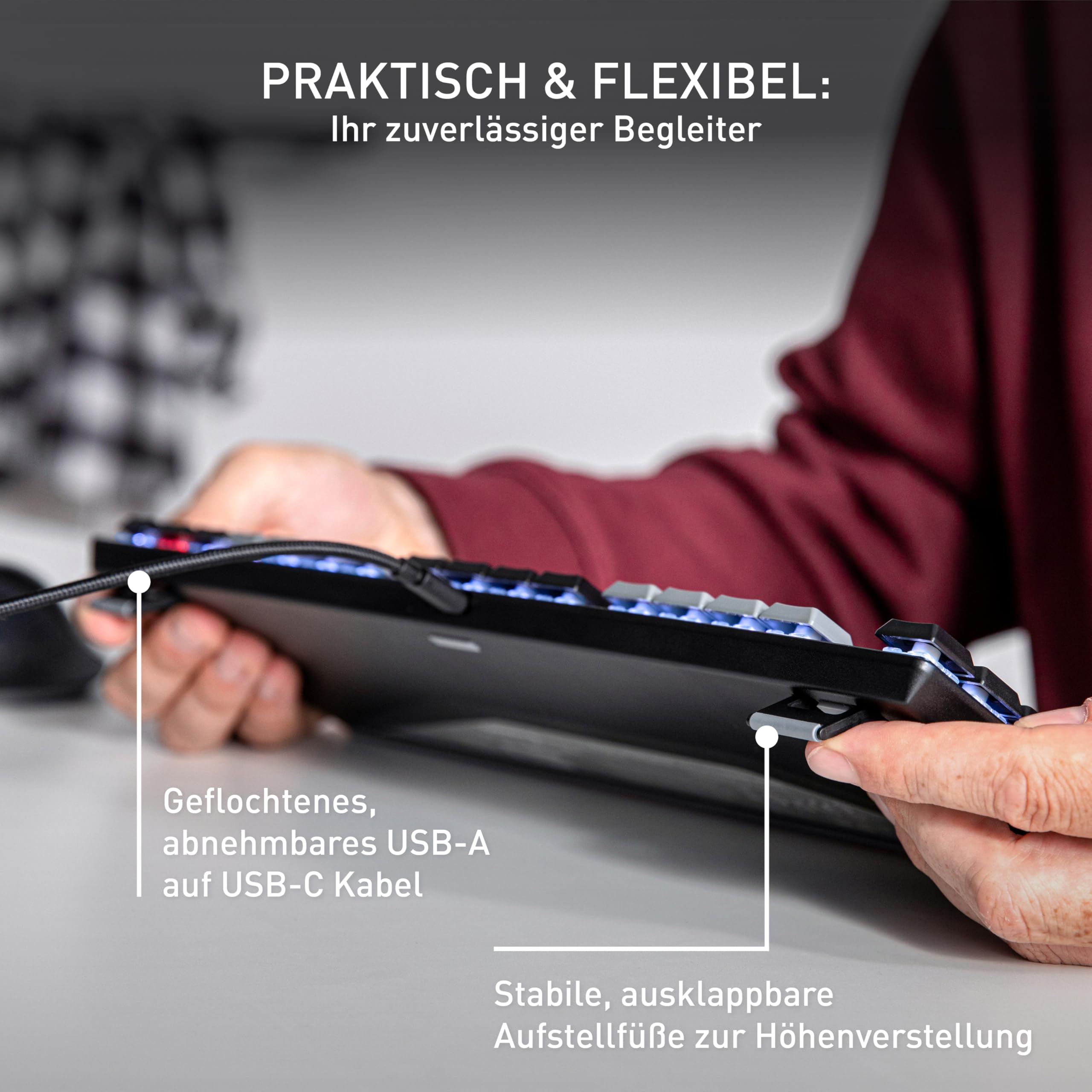 CHERRY KC 500 MX LP TKL, Mechanische Low-Profile-Tastatur ohne Nummernblock