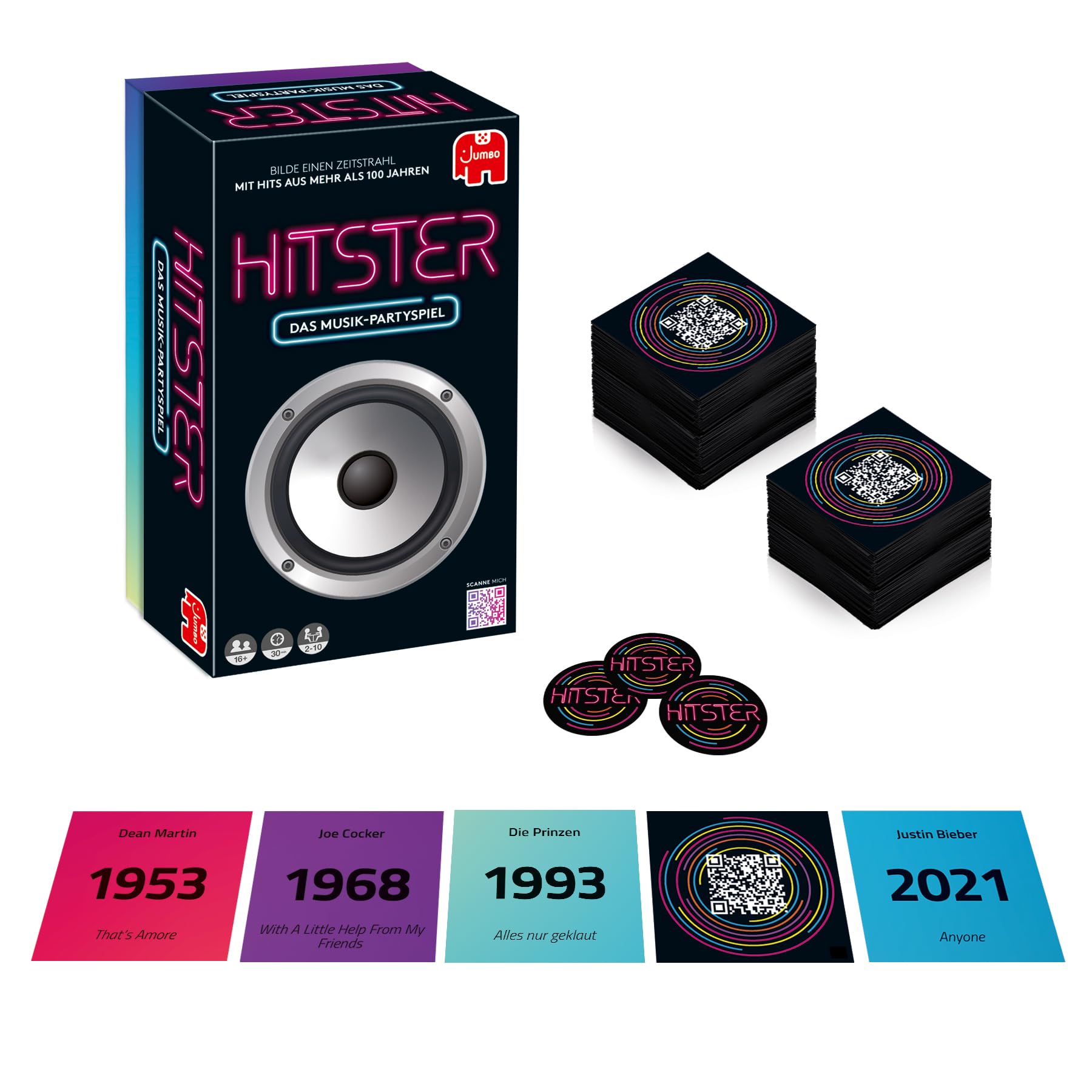 Hitster Original - EIN Party- und Kartenspiel - 2 bis 10 Spieler ab 16 Jahren