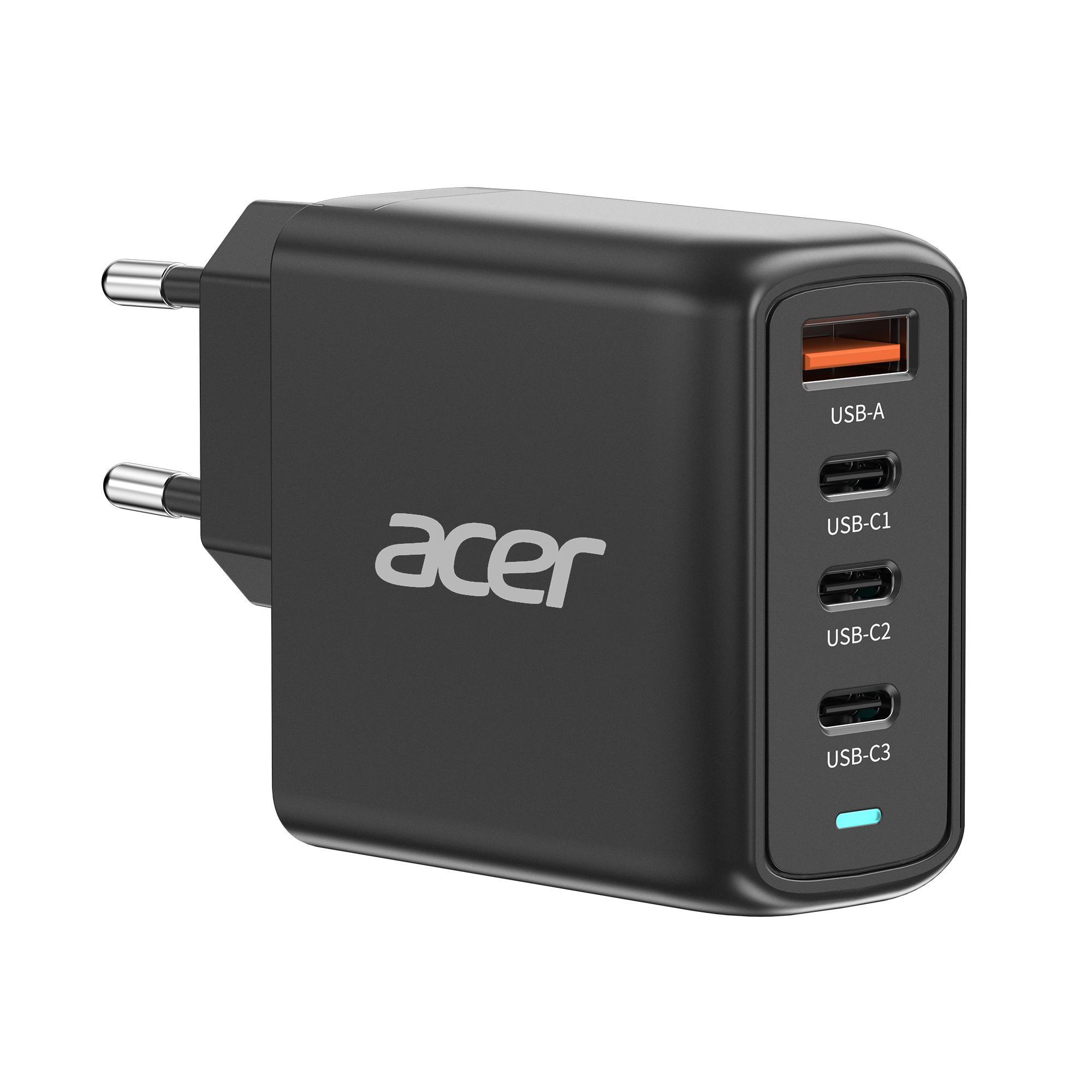 ACER 100W GaN Charger mit 4 Anschlüssen und einem 2m langen 100W USB-C Ladekabel