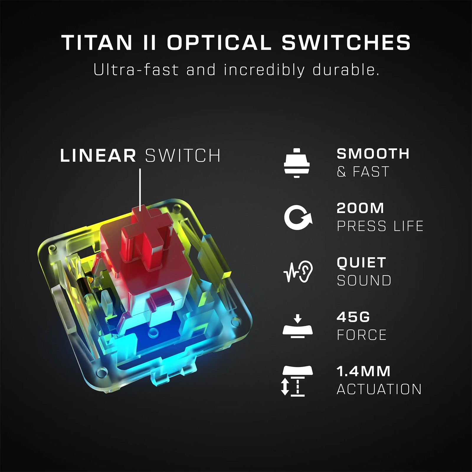 Turtle Beach Vulcan II Max optisch lineare Gaming-Tastatur, Schwarz (DE-Layout)