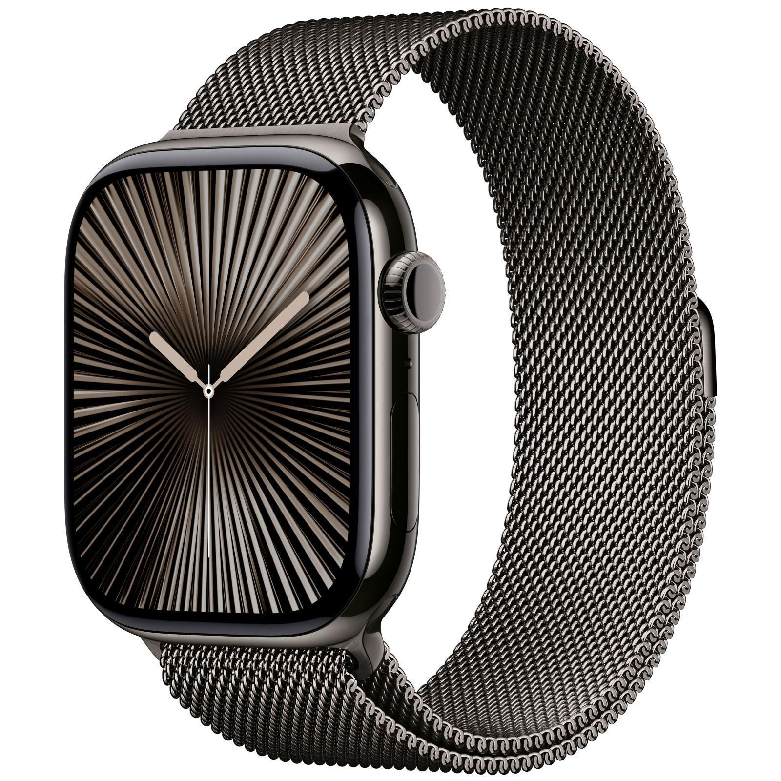 Apple Watch Series 10 GPS + Cellular, 46 mm Titangehäuse, mit Milanese Armband - S/M