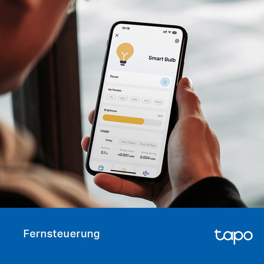 Tapo TP-Link L520E smarte WLAN Glühbirne E27, kaltesWeiß und dimmbar