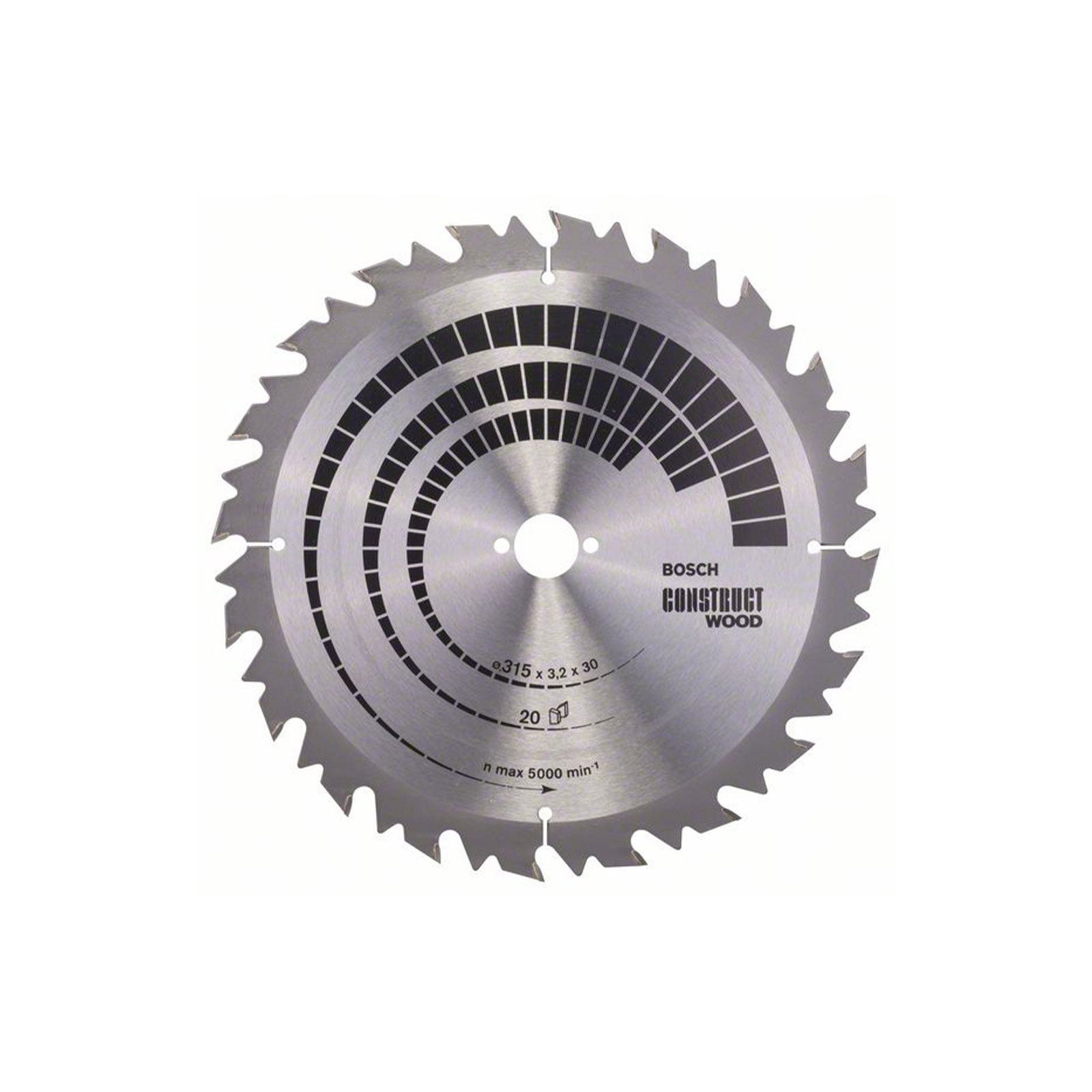 Bosch Professional Kreissaegeblatt Construct Wood, 315 x 30 x 3,2 mm, 20, SB2