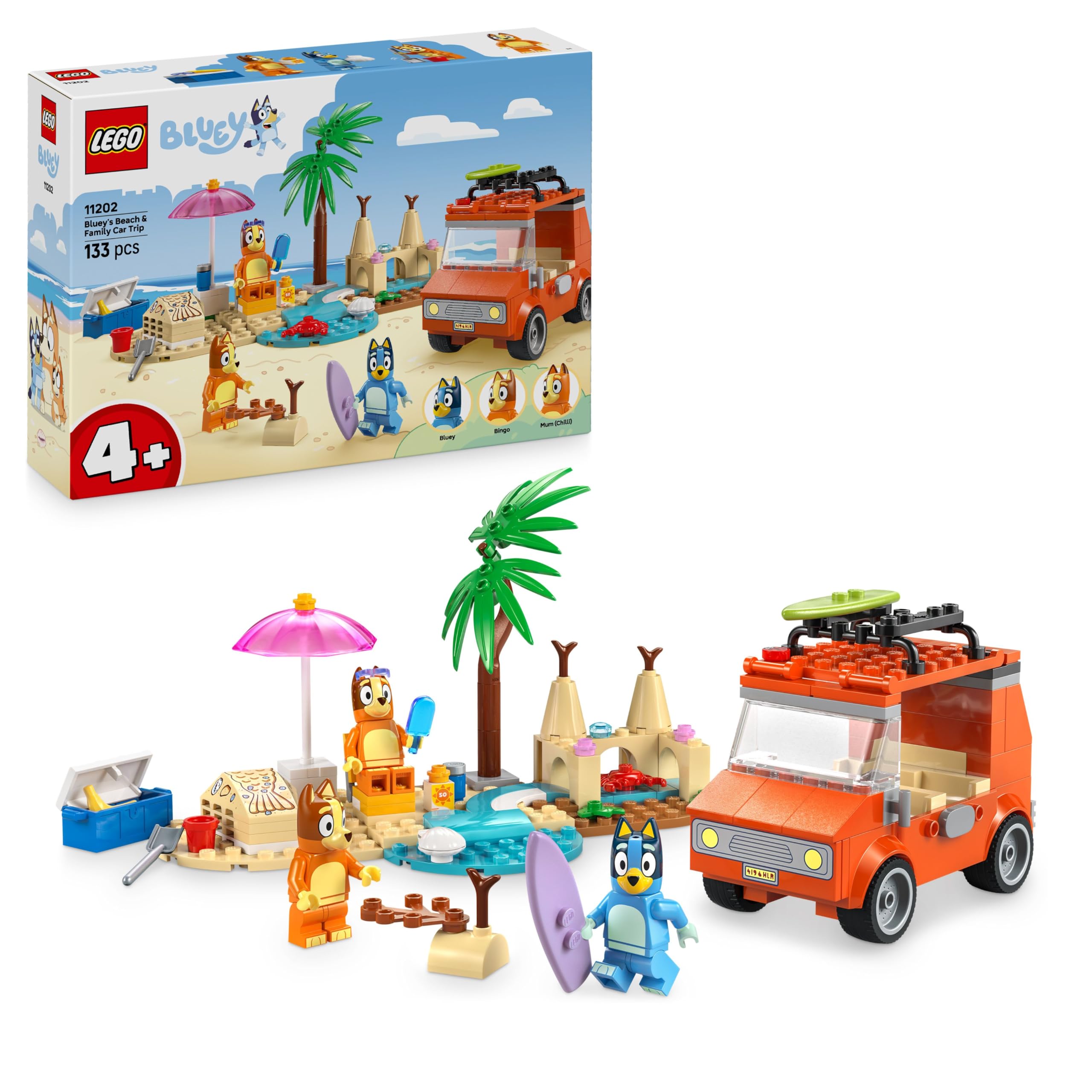 LEGO Bluey: Bluey's Beach & Family Car Trip Toy 11202