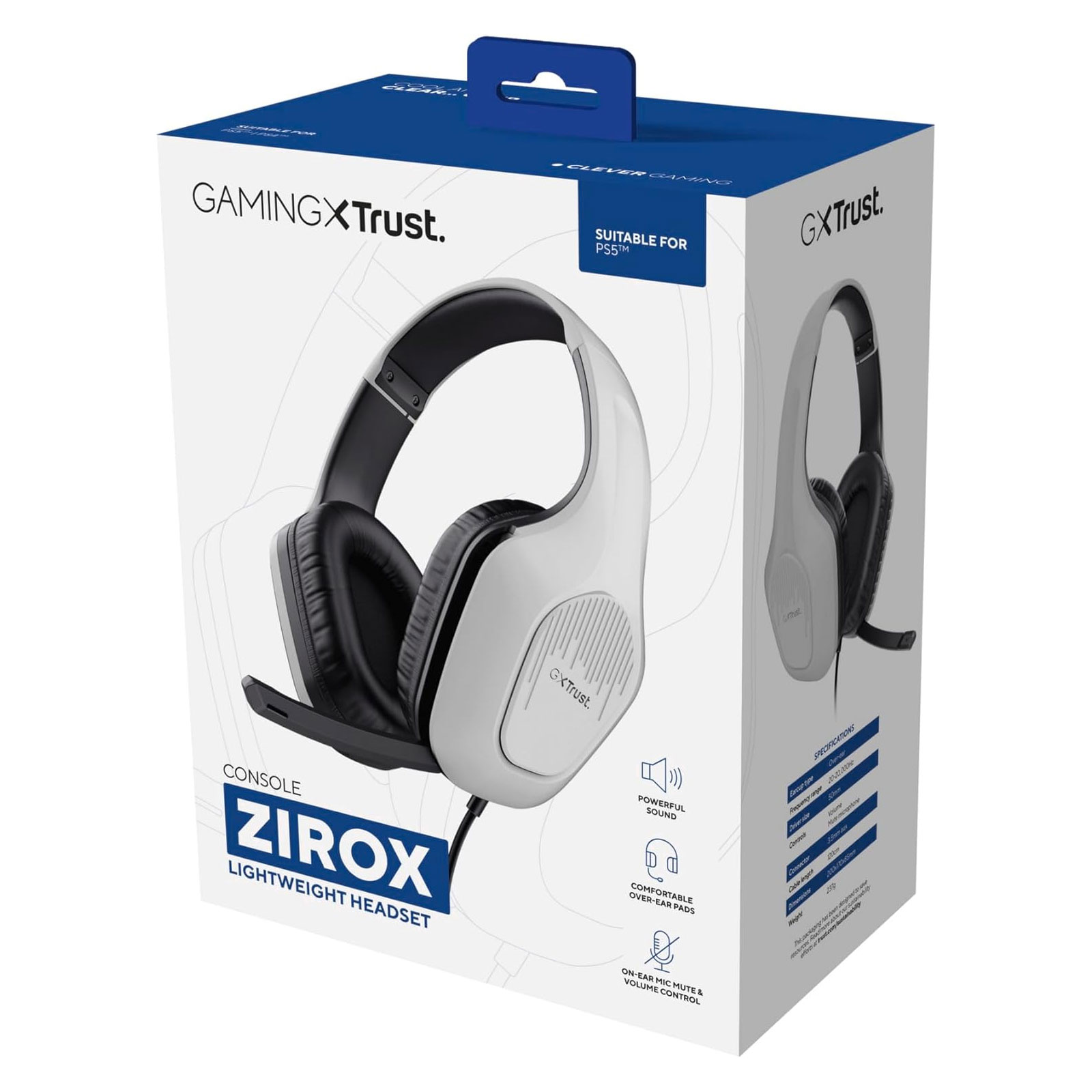 Trust Gaming-Headset GXT 415 Zirox (24993), PS5, Weiß