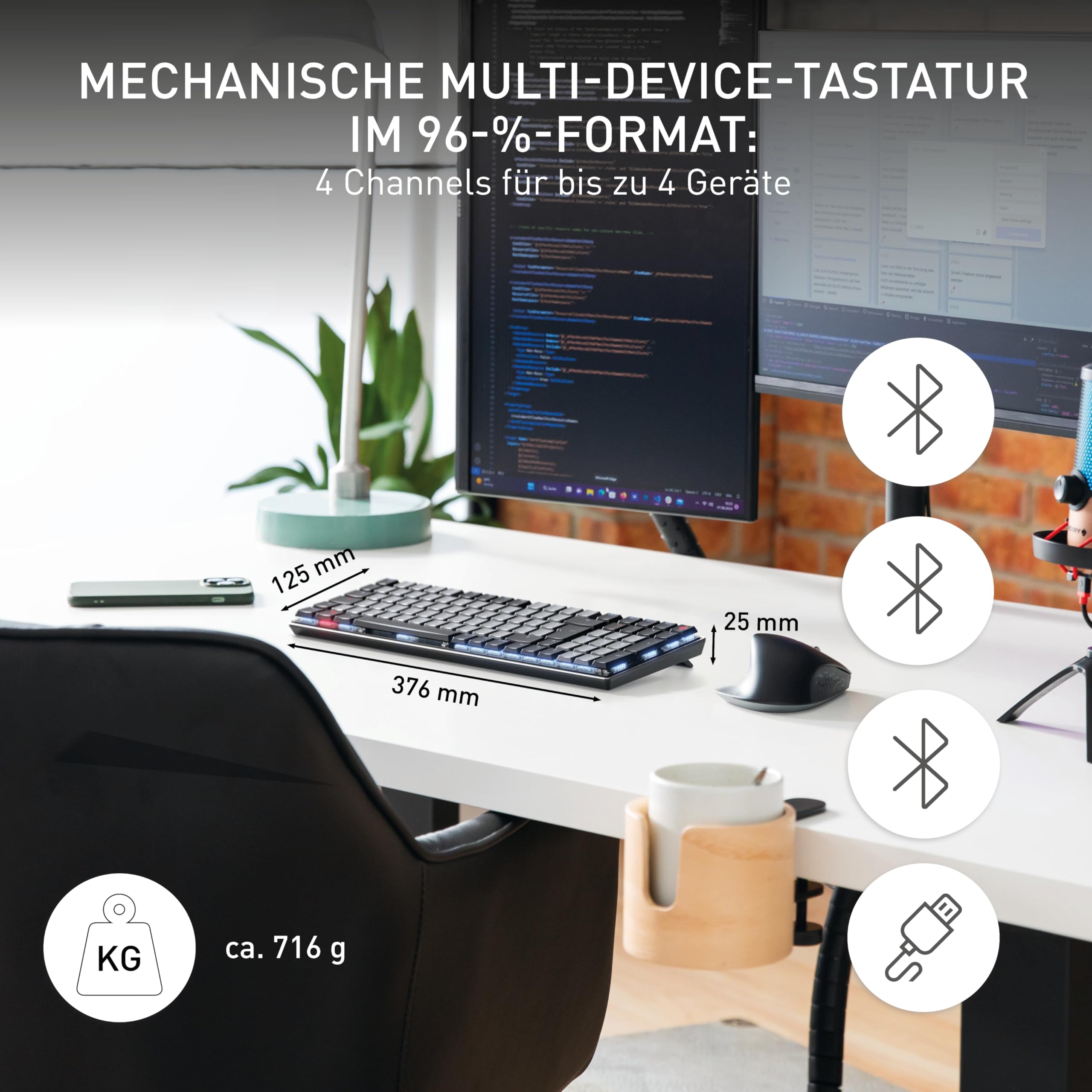 Cherry KW 550 MX LP, Mechanische Low-Profile-Tastatur im 96-%-Format
