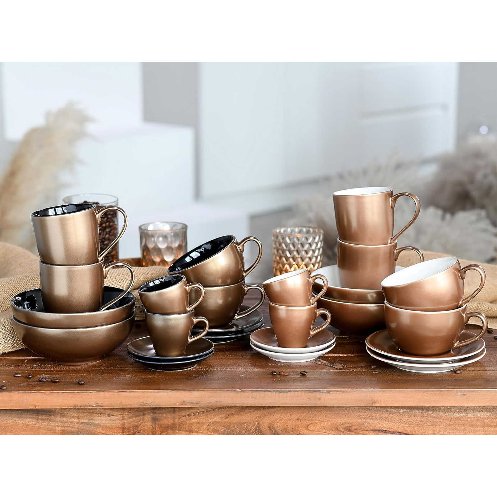 CreaTable, 25848, Serie GOLDEN DAYS weiss , Müslischale 2 teilig